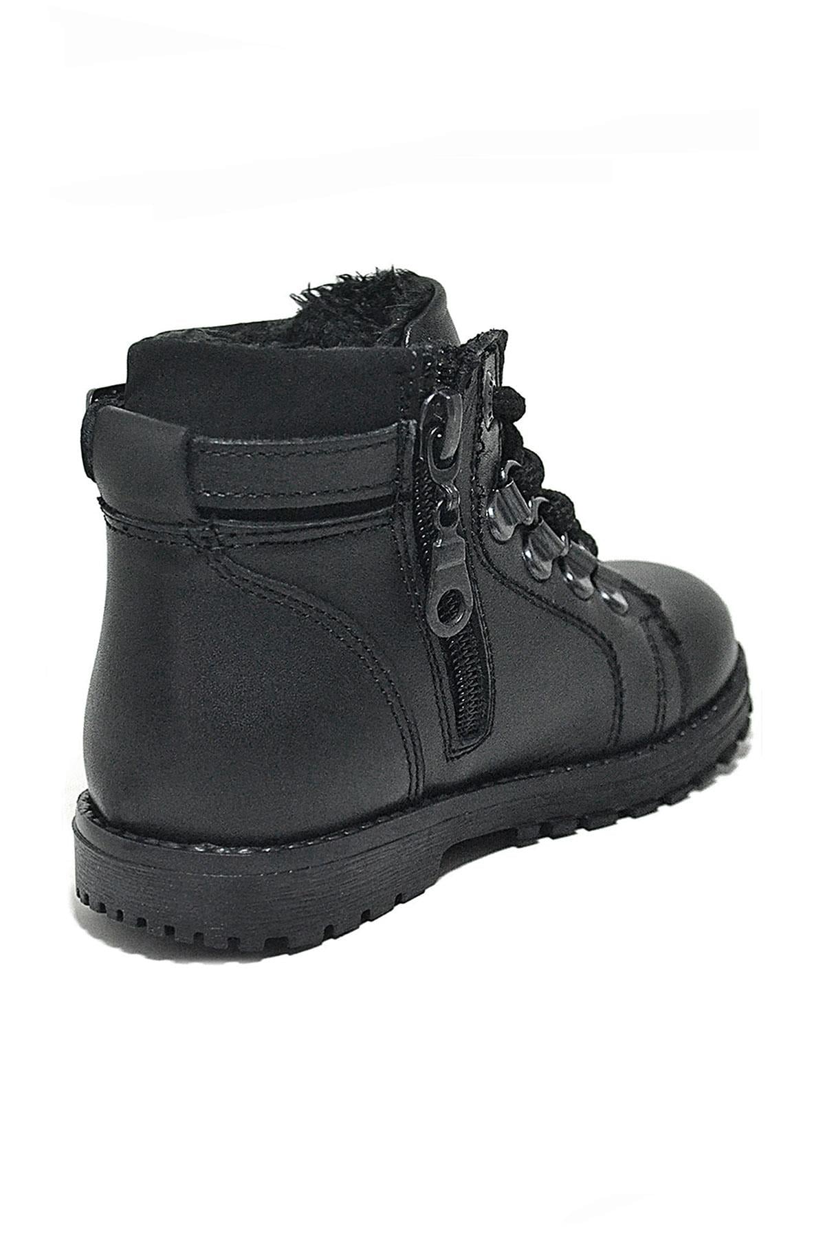Rakerplus Griffon Genuine Leather Black Zippered Boots for Baby Boy