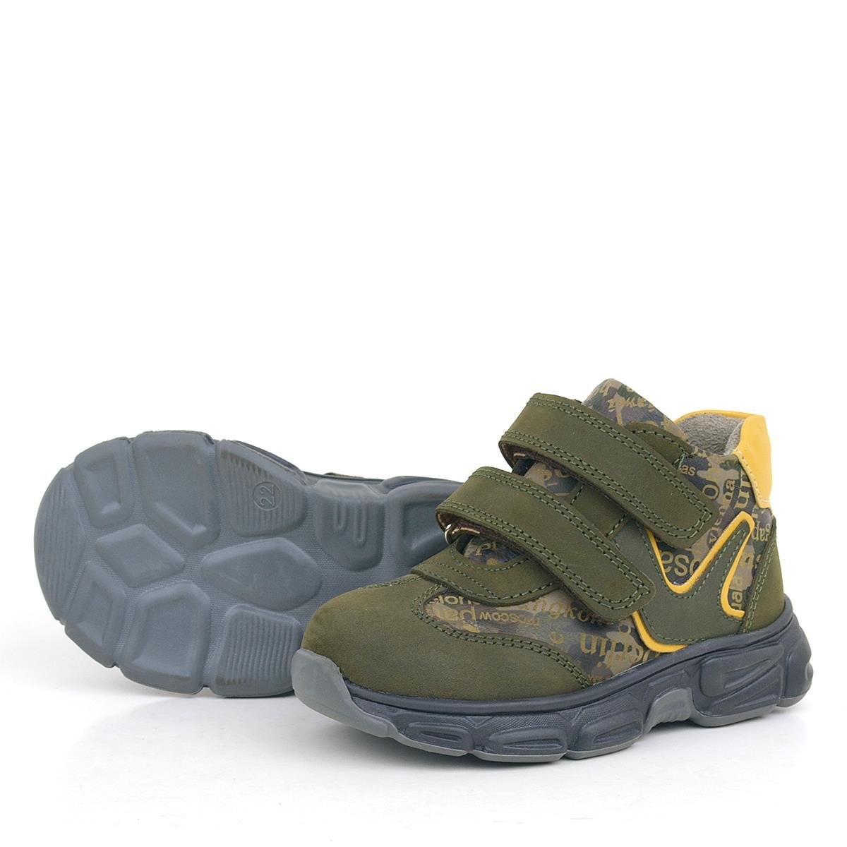 Rakerplus Hakiki Deri Haki Sarı Bebek Spor Bot Ayakkabı