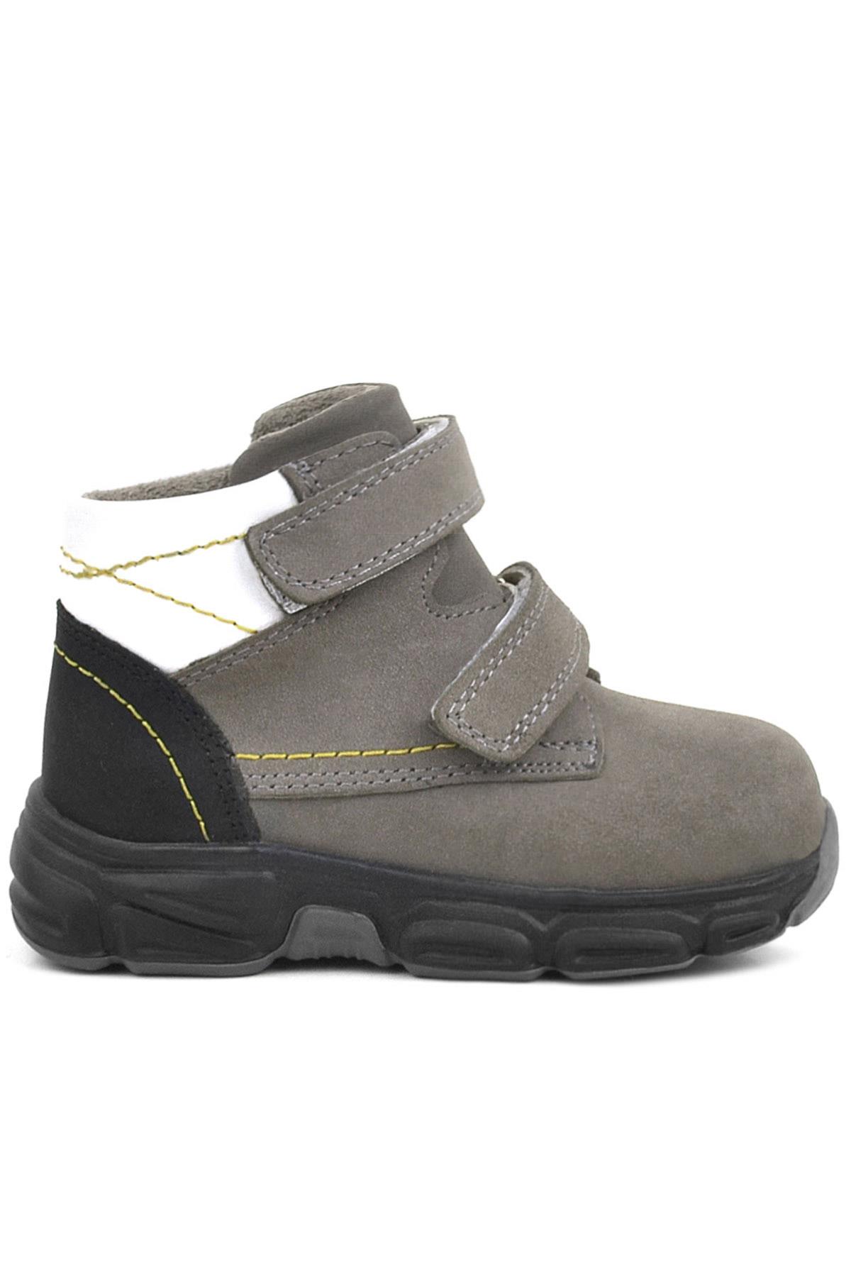 Rakerplus Genuine Leather Gray Nubuck Babies Sports Boots Shoes