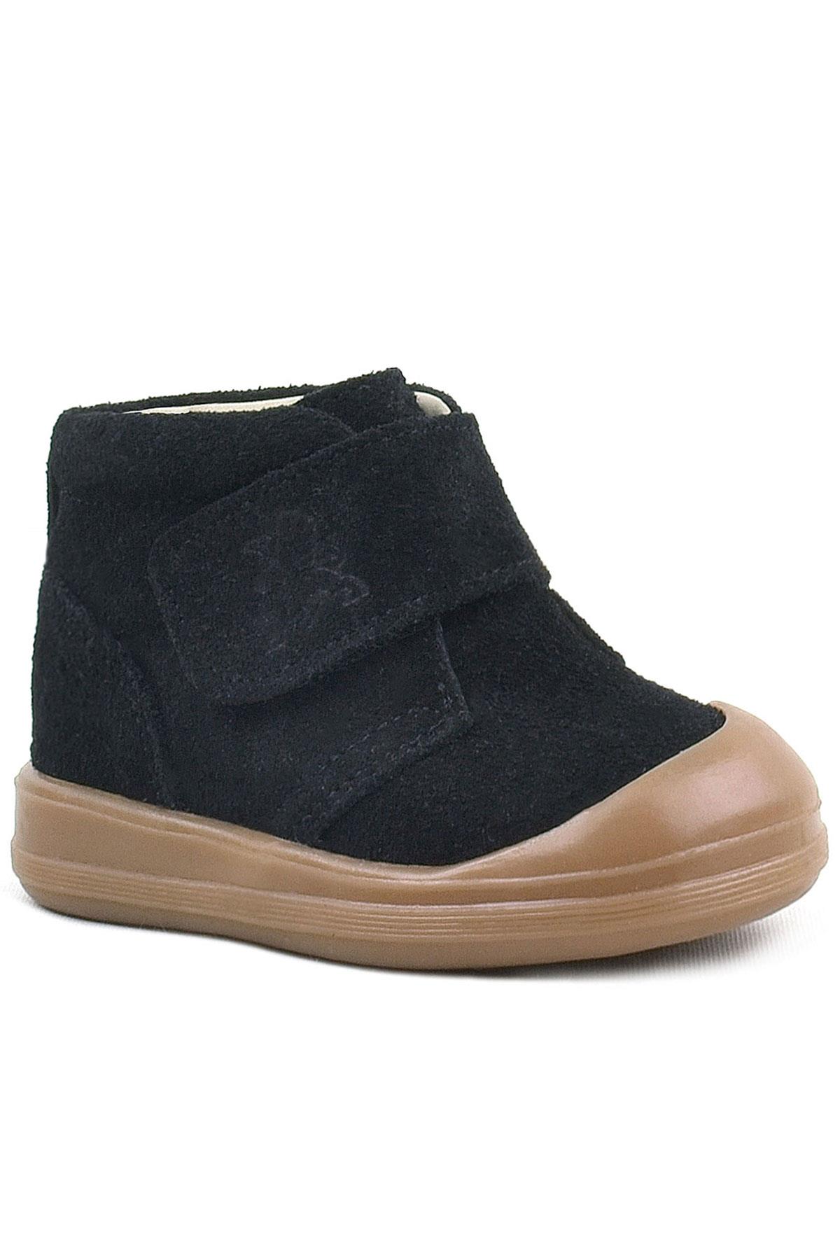 Rakerplus Yoohoo Hakiki Deri Siyah Cırtlı Unisex Bebek Bot