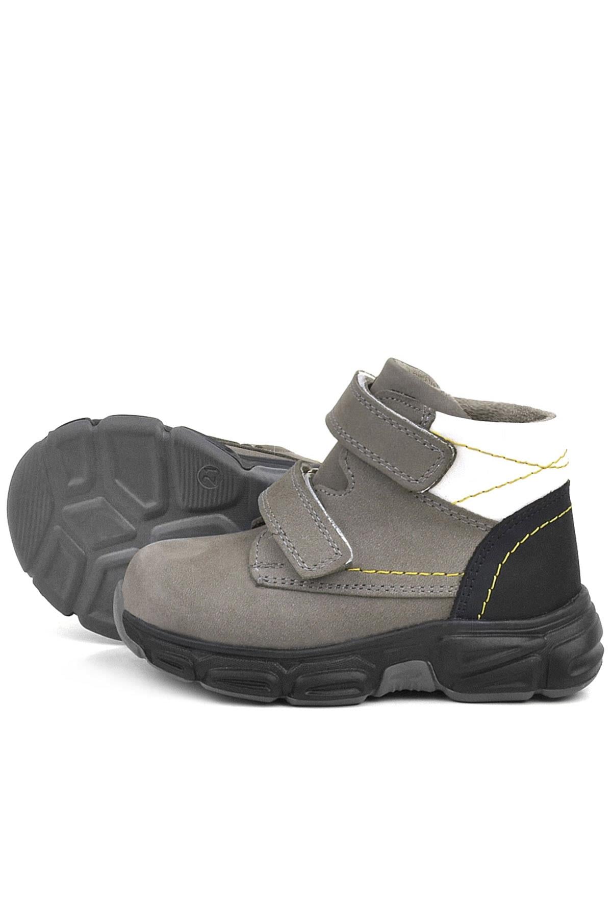 Rakerplus Genuine Leather Gray Nubuck Babies Sports Boots Shoes