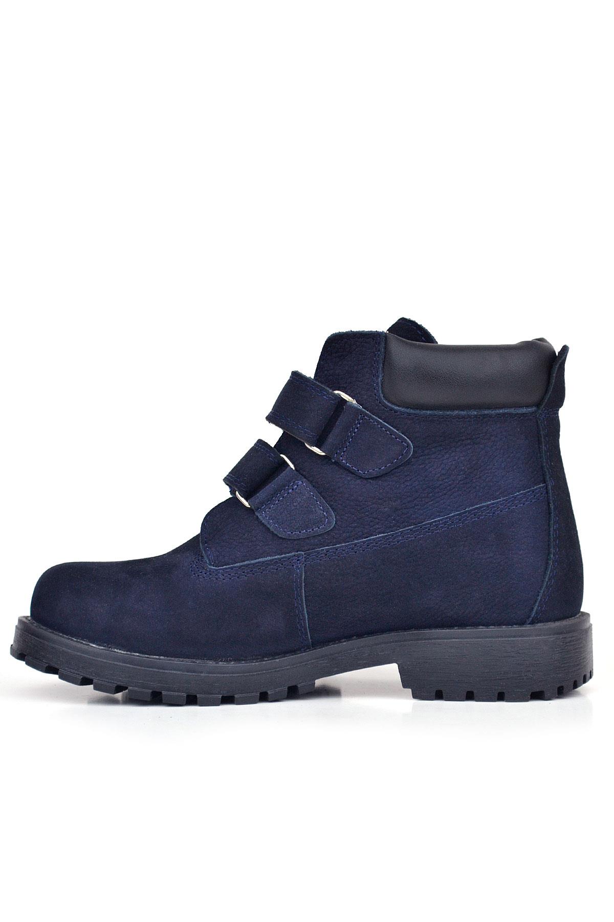 Rakerplus Neson Genuine Leather Navy Blue Nubuck Furry Banded Babies Boots