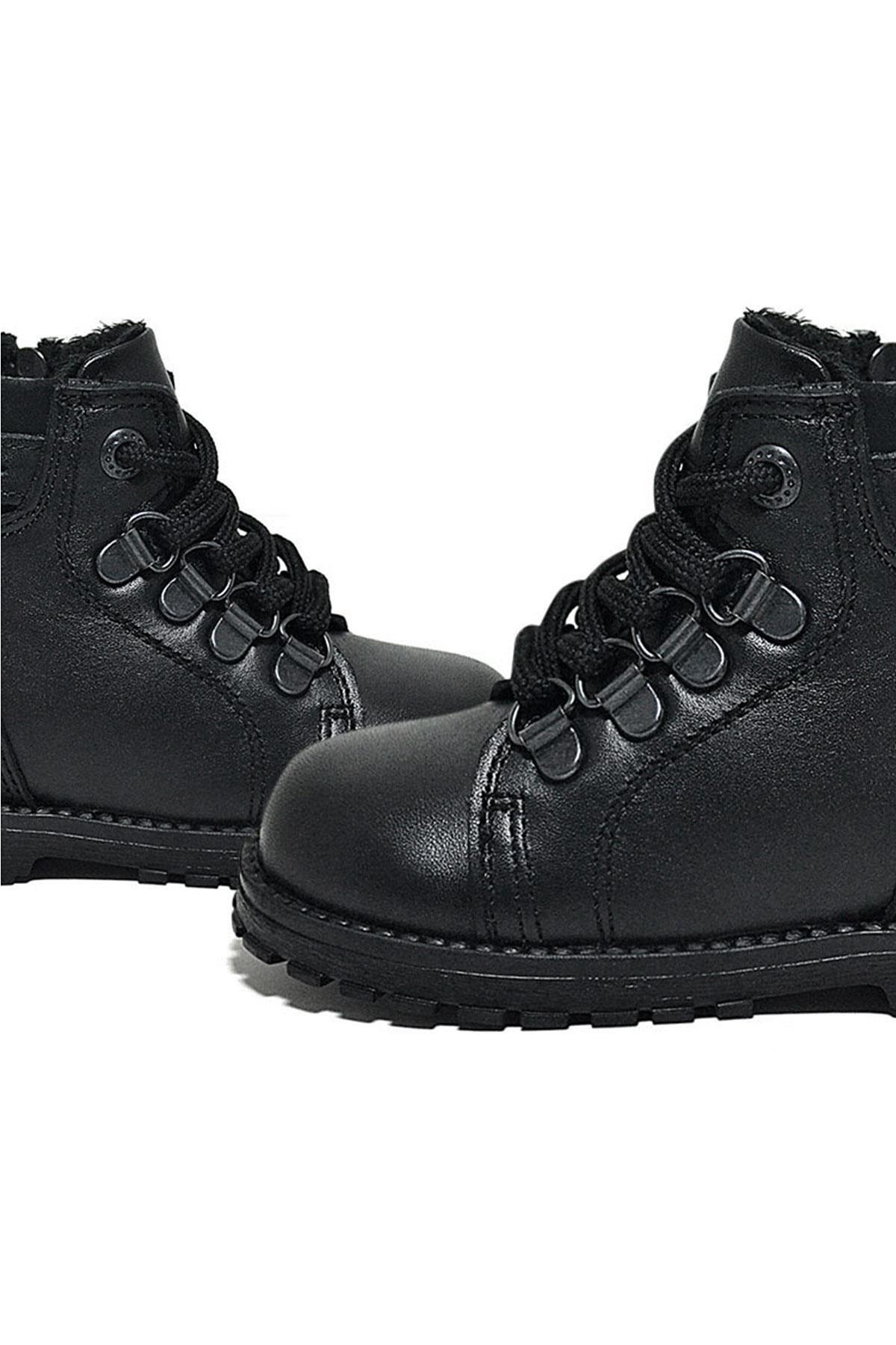 Rakerplus Griffon Genuine Leather Black Zippered Boots for Baby Boy