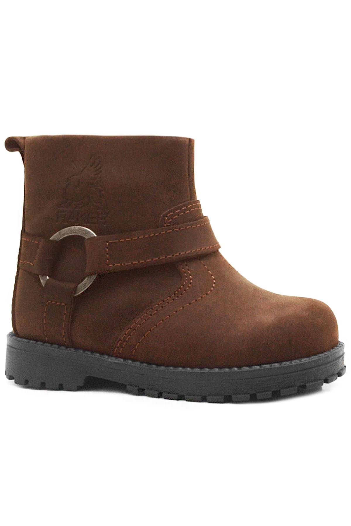 Rakerplus Chiron Genuine Leather Cinnamon Color Zippered Furry Baby Boots
