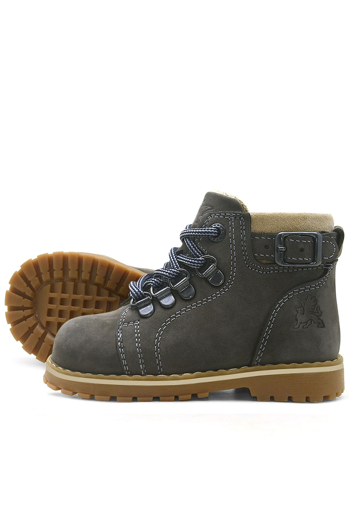 Rakerplus Griffon Furred Genuine Leather Gray Baby Boots