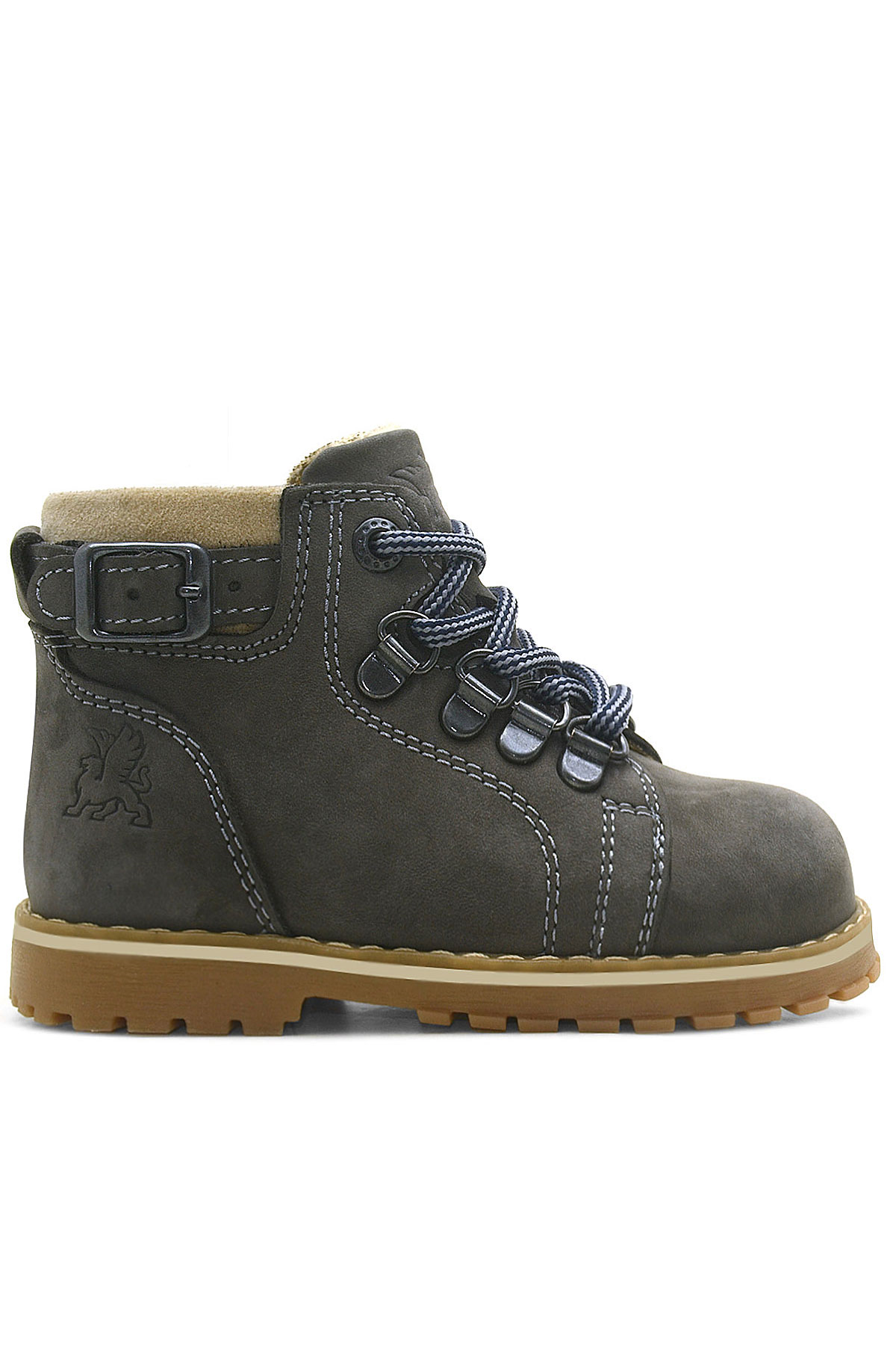 Rakerplus Griffon Furred Genuine Leather Gray Baby Boots