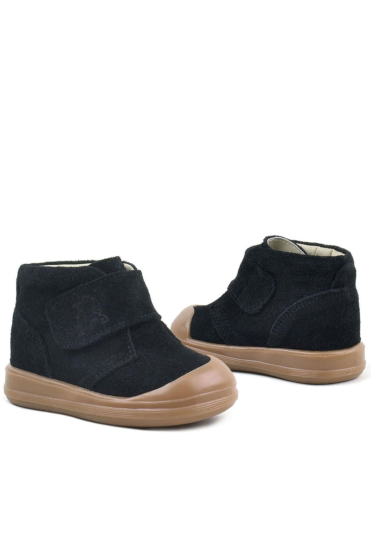 Rakerplus Yoohoo Hakiki Deri Siyah Cırtlı Unisex Bebek Bot