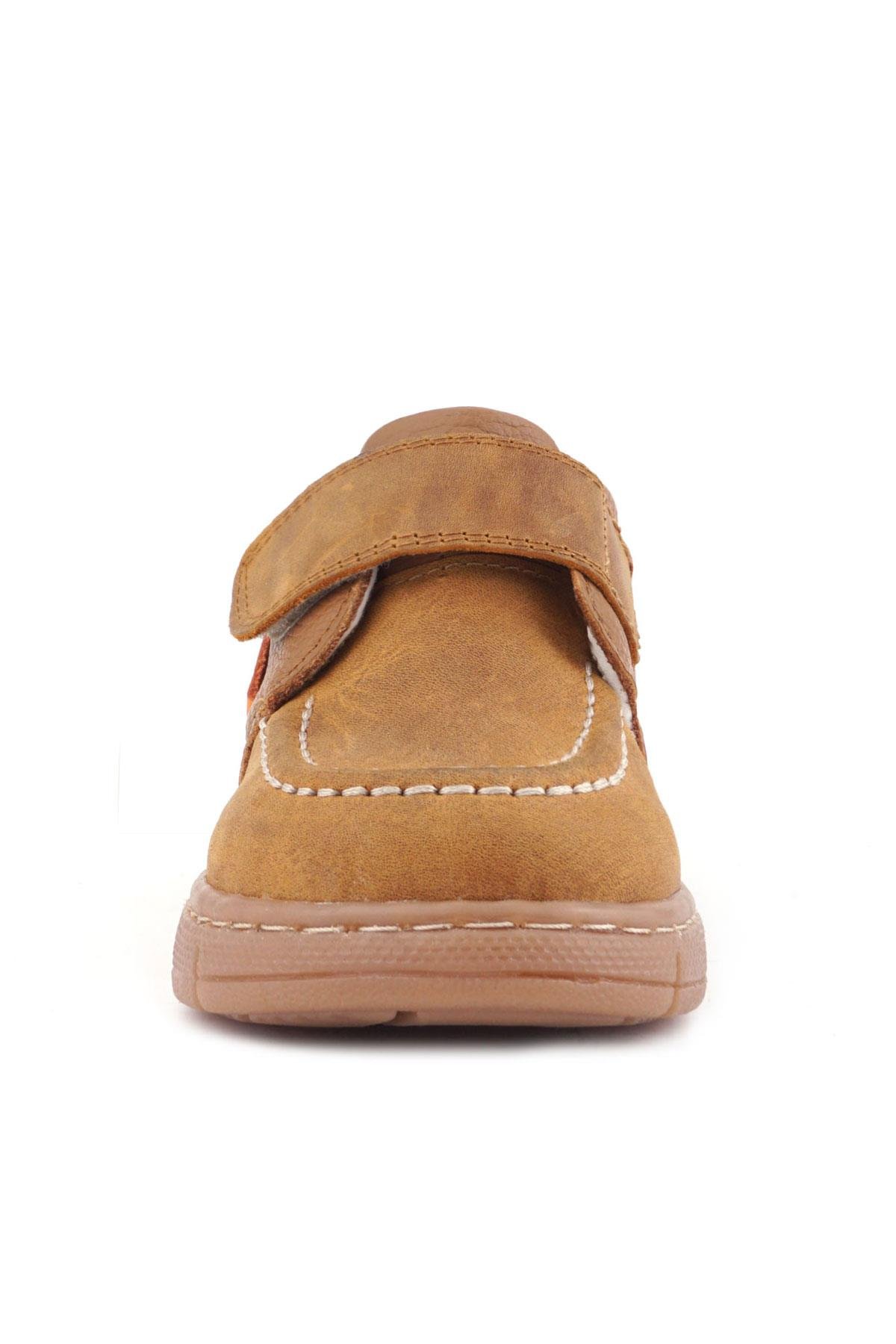 Rakerplus Hakiki Deri Taba Turuncu Cırt Cırtlı Bebek Bot