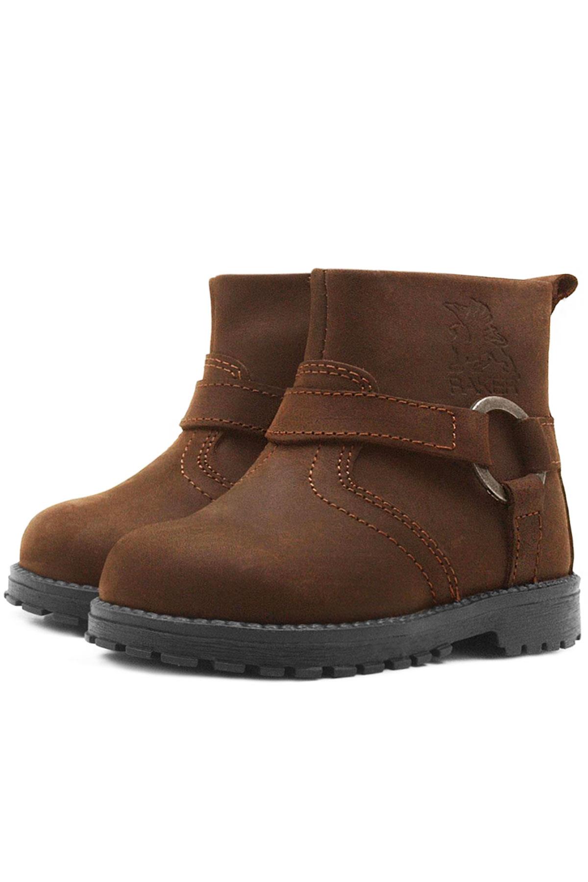 Rakerplus Chiron Genuine Leather Cinnamon Color Zippered Furry Baby Boots