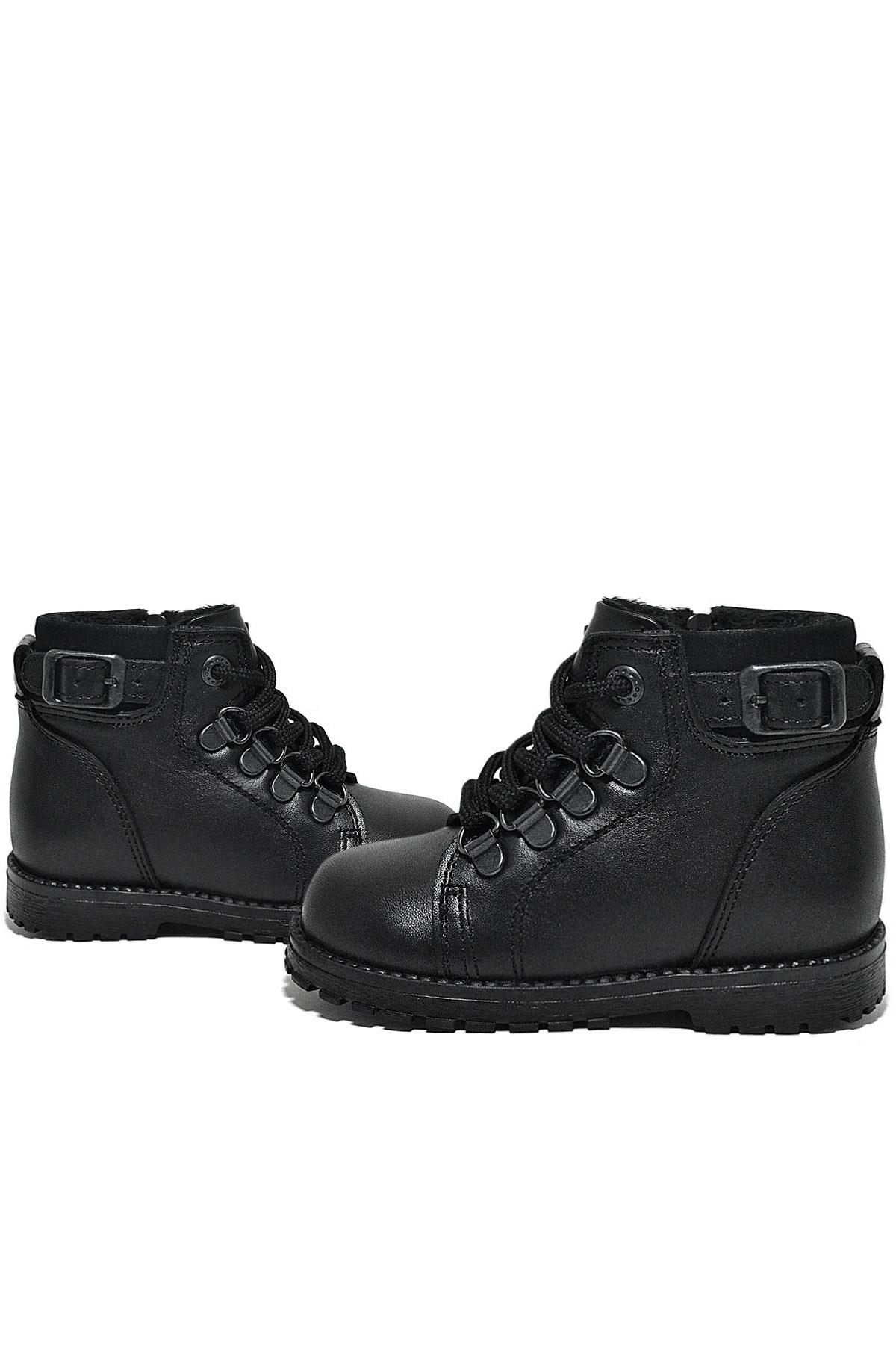 Rakerplus Griffon Genuine Leather Black Zippered Boots for Baby Boy