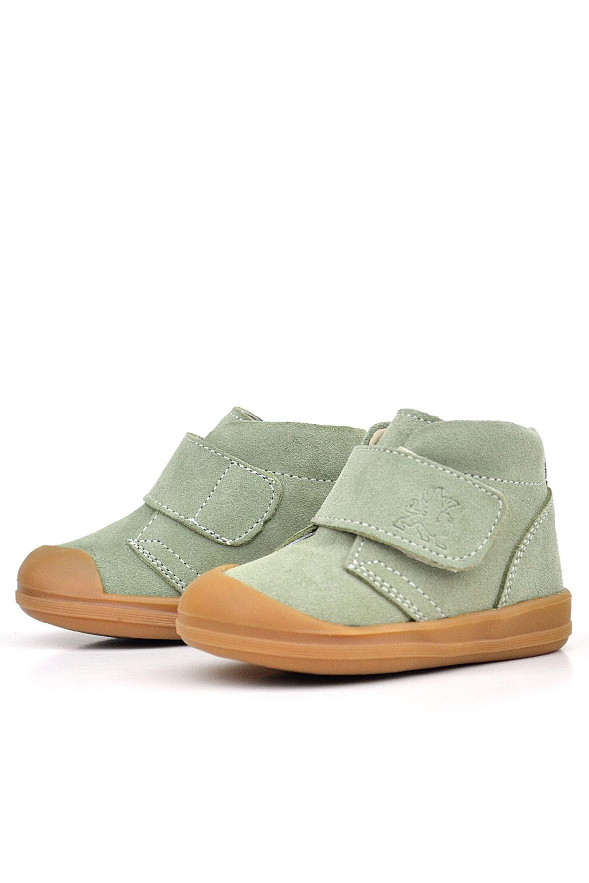 Rakerplus Yoohoo Hakiki Deri Açık Yeşil Cırtlı Unisex Bebek Bot