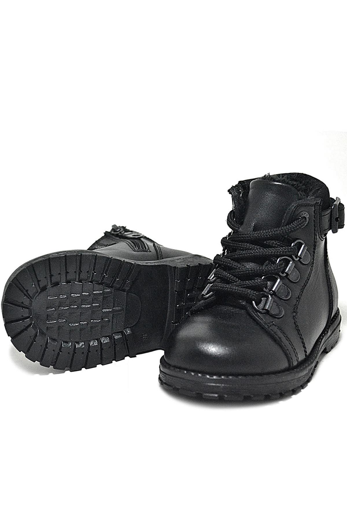 Rakerplus Griffon Genuine Leather Black Zippered Boots for Baby Boy