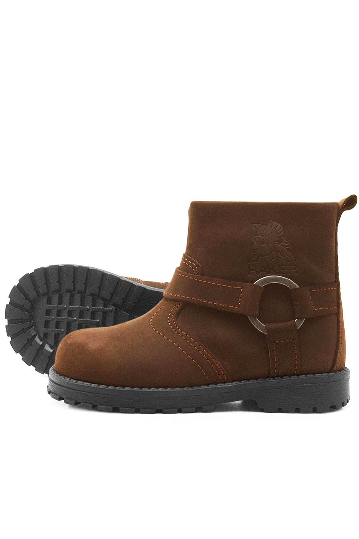 Rakerplus Chiron Genuine Leather Cinnamon Color Zippered Furry Baby Boots