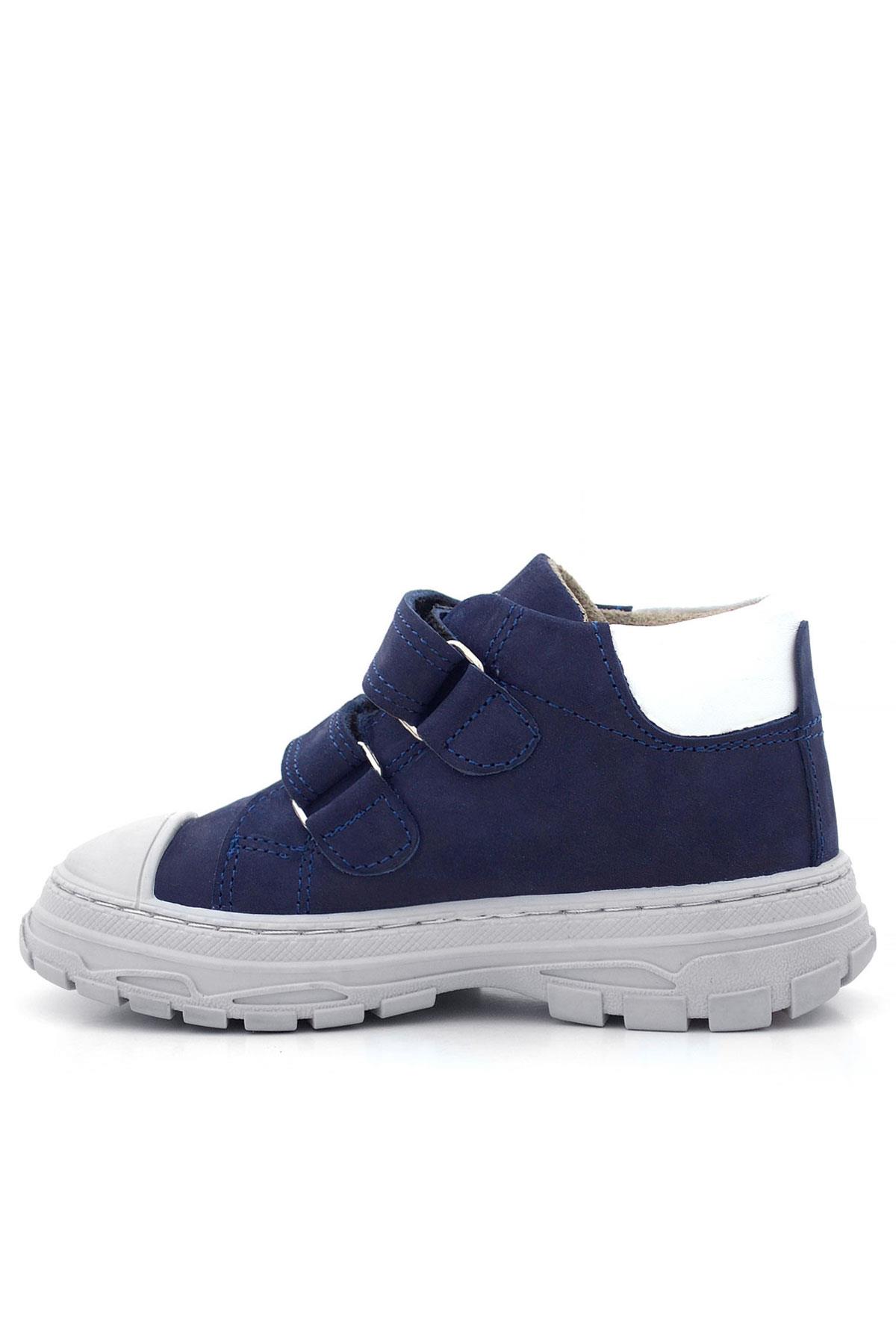 Rakerplus Tails Hakiki Deri Lacivert Kırmızı Cırtlı Çocuk Spor Bot