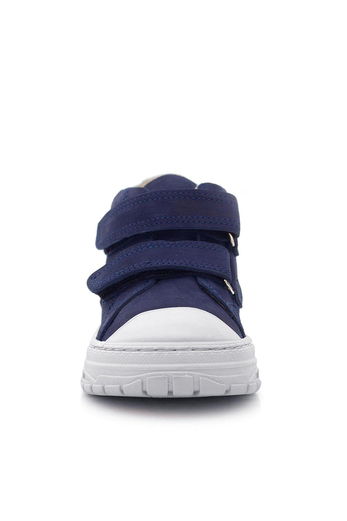 Rakerplus Tails Hakiki Deri Lacivert Kırmızı Cırtlı Çocuk Spor Bot