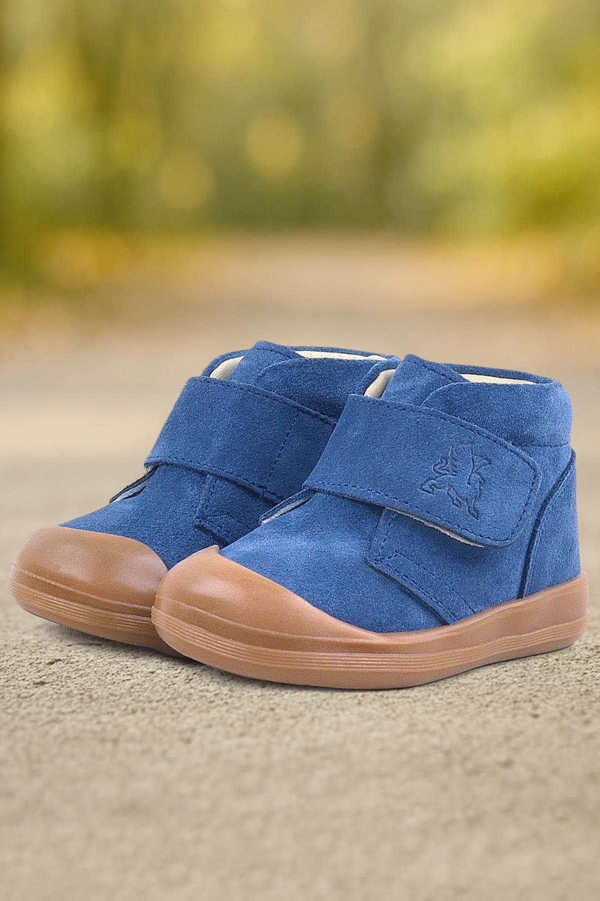 Rakerplus Yoohoo Genuine Leather Navy Blue Unisex Baby Boots