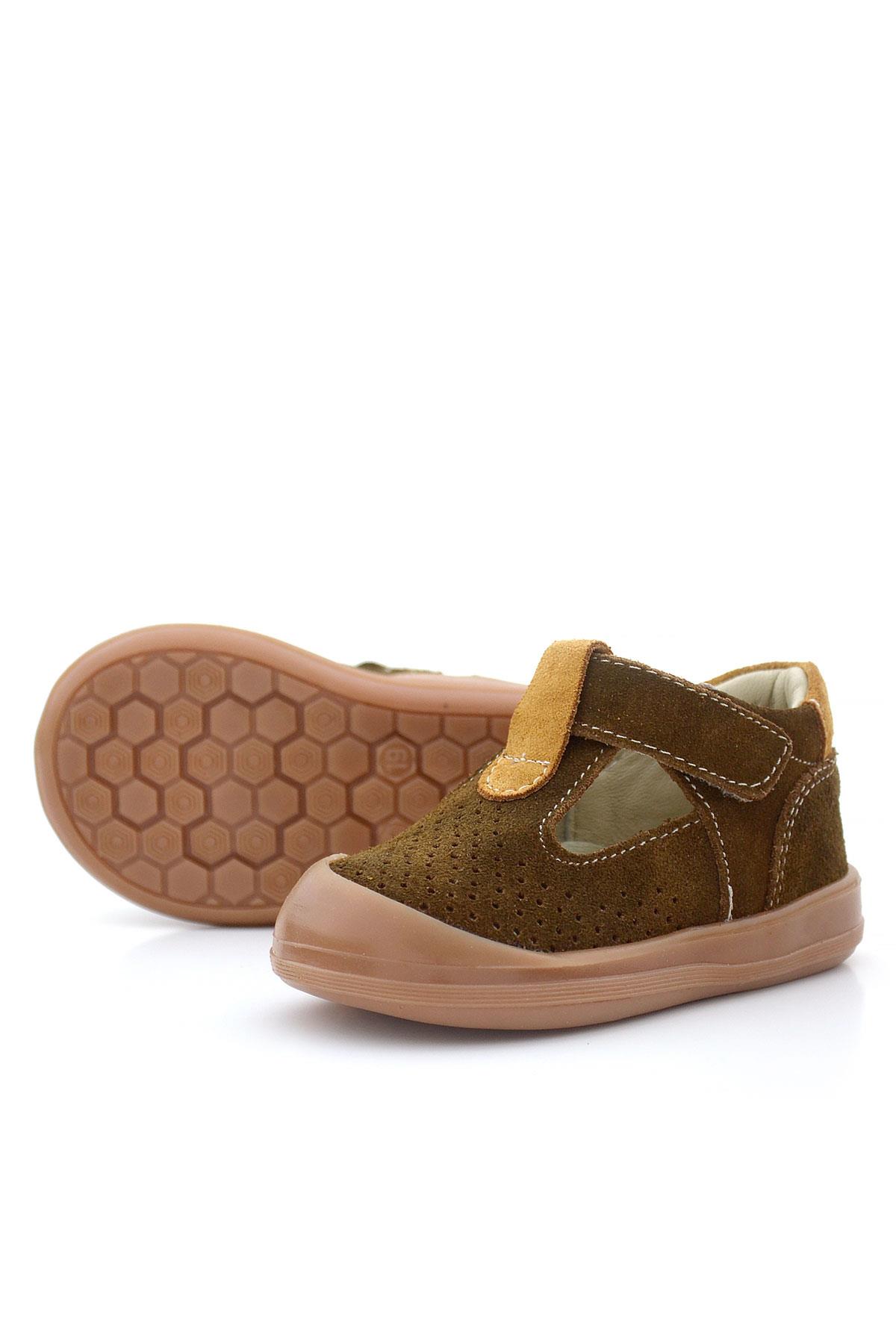 Rakerplus Shaun Hakiki Deri Kahverengi Taba Cırtlı Anatomik Bebek Sandalet