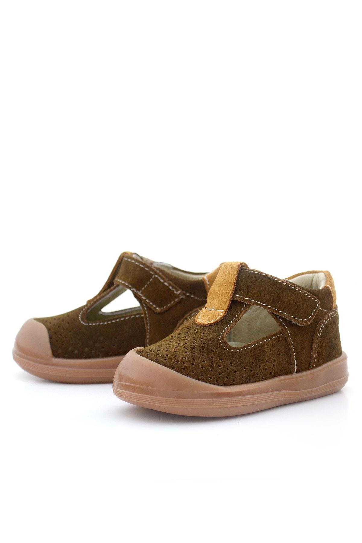 Rakerplus Shaun Hakiki Deri Kahverengi Taba Cırtlı Anatomik Bebek Sandalet