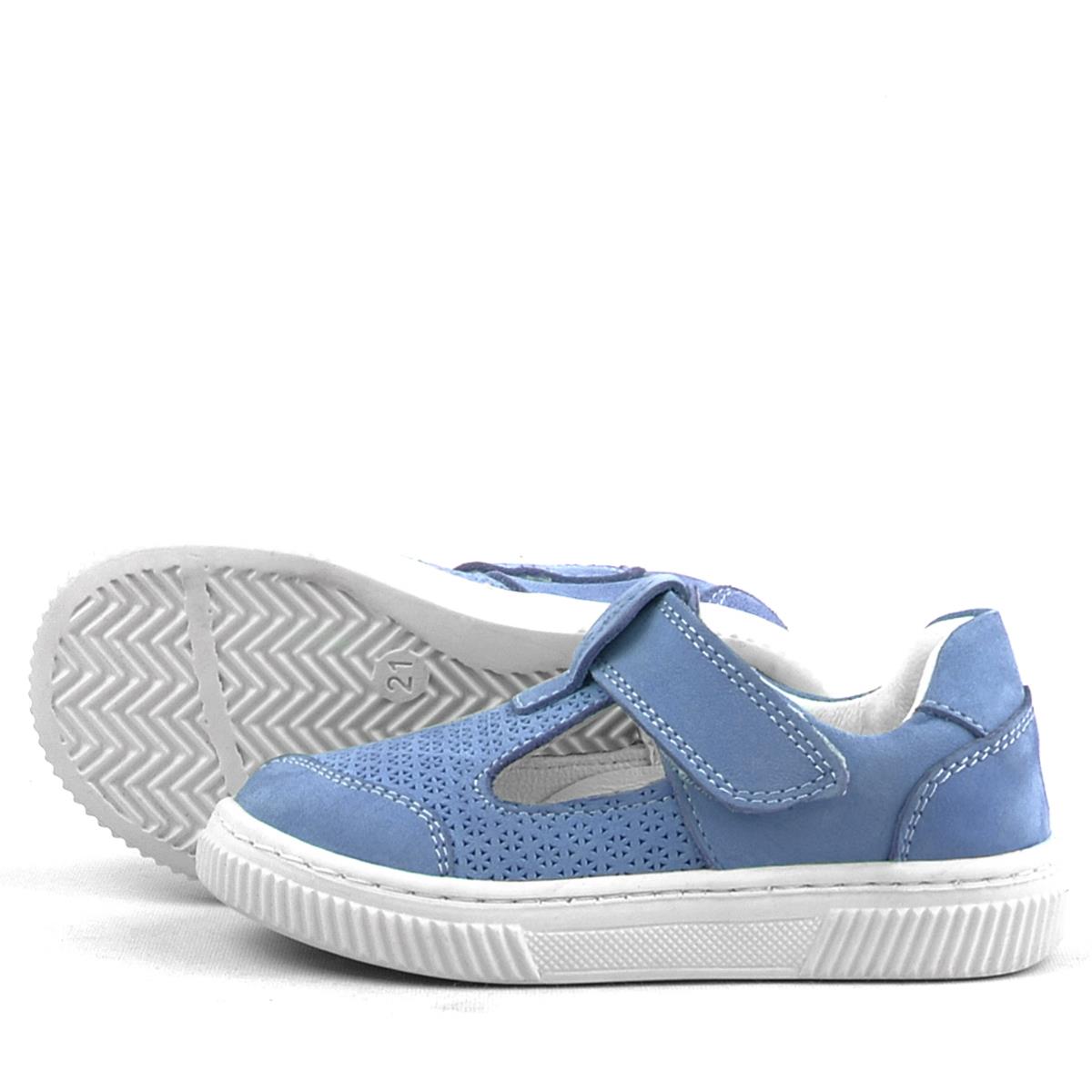 Rakerplus Bheem Hakiki Deri Mavi Cırtlı Bebek Sneaker Sandalet