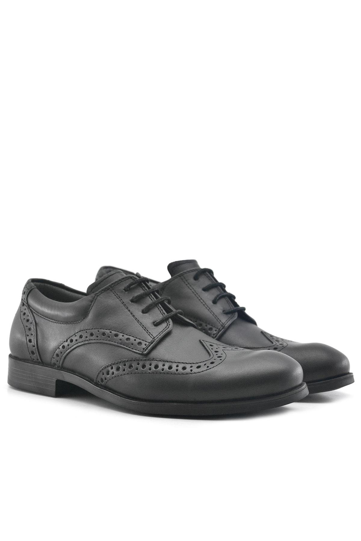Rakerplus Titan Classic Black Genuine Leather Young Men Shoes