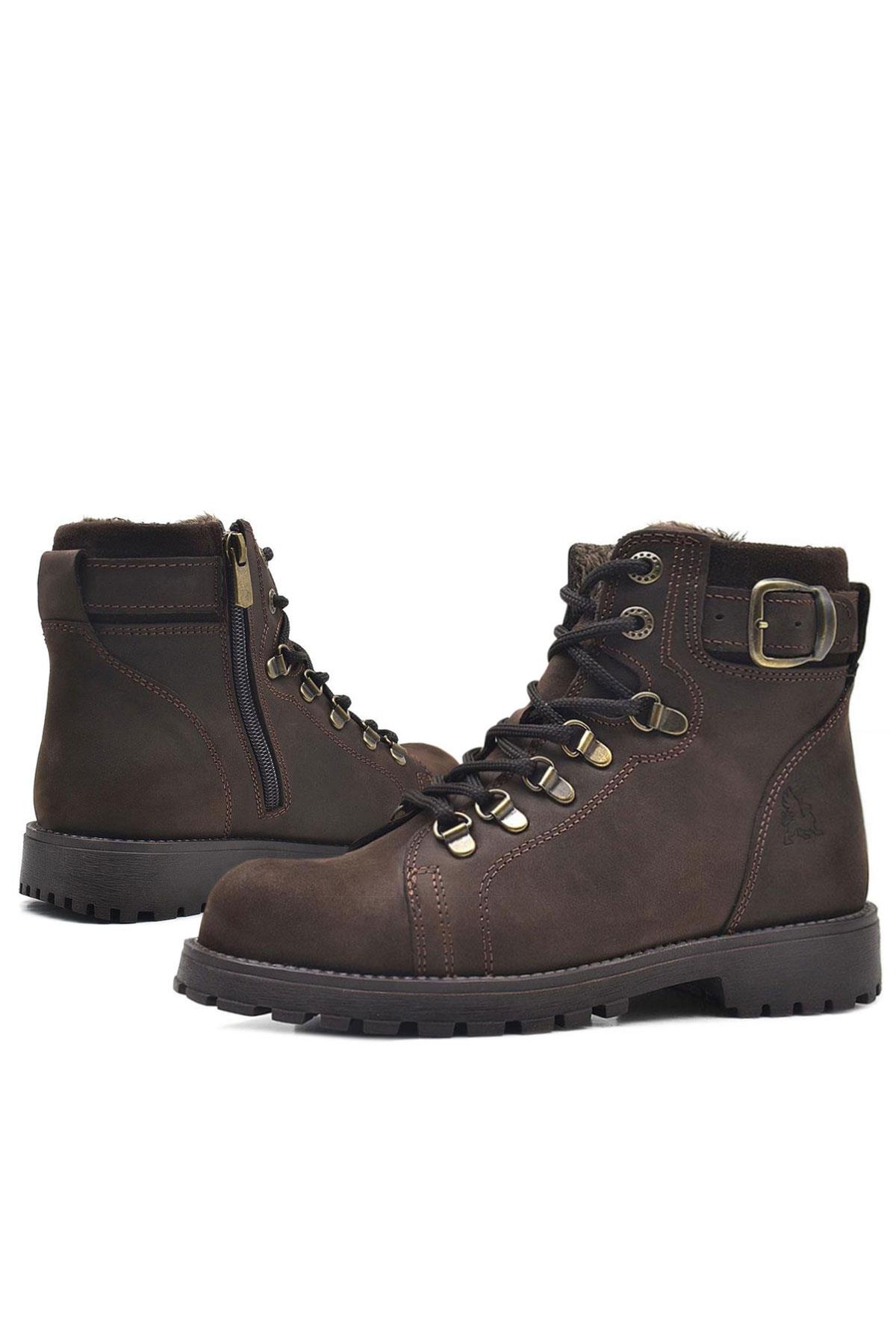 Rakerplus Zippered Genuine Leather Fur Snow Kid's Boots