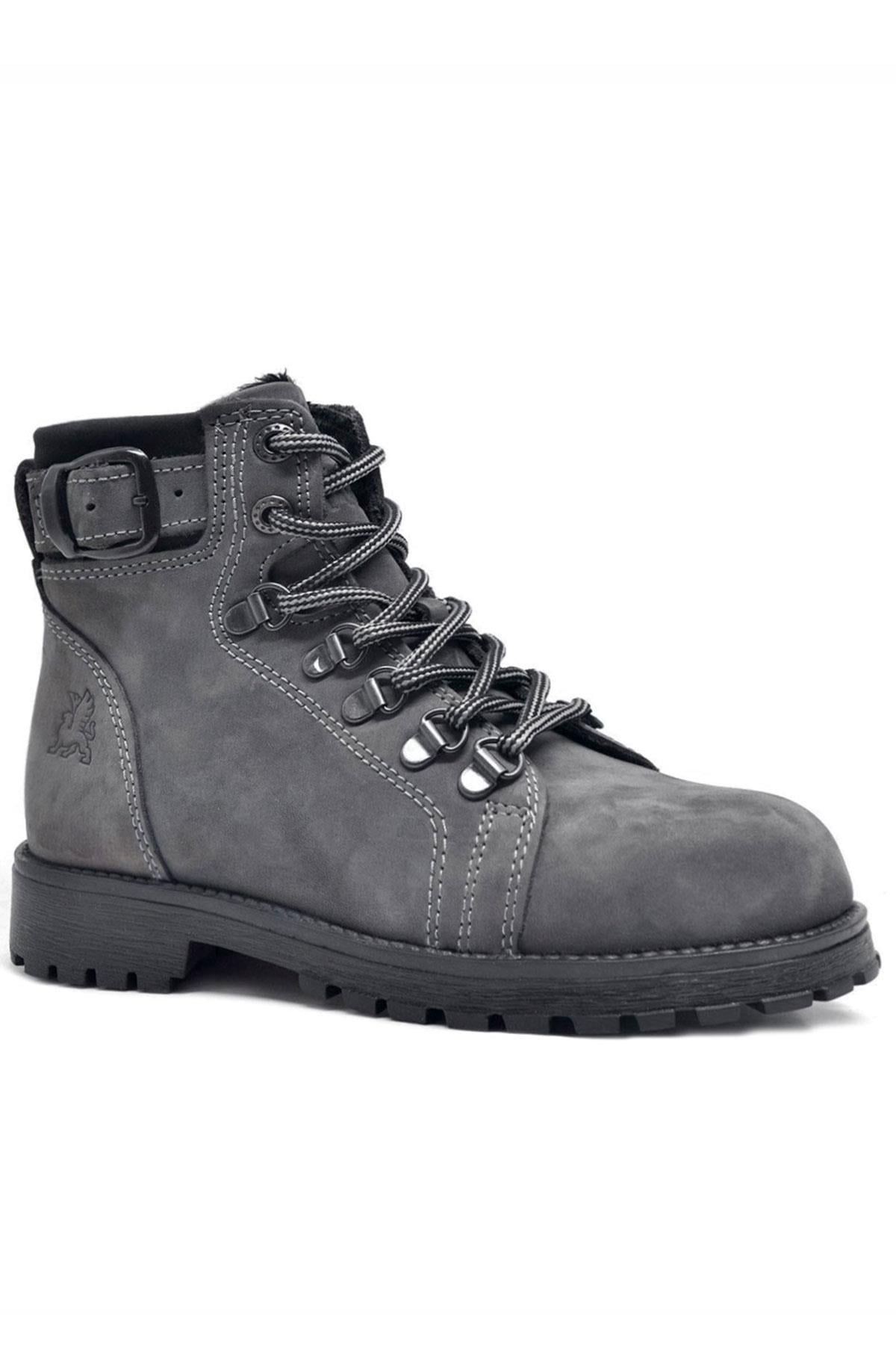 Rakerplus Griffon Genuine Leather Grey Grown Kids Boots
