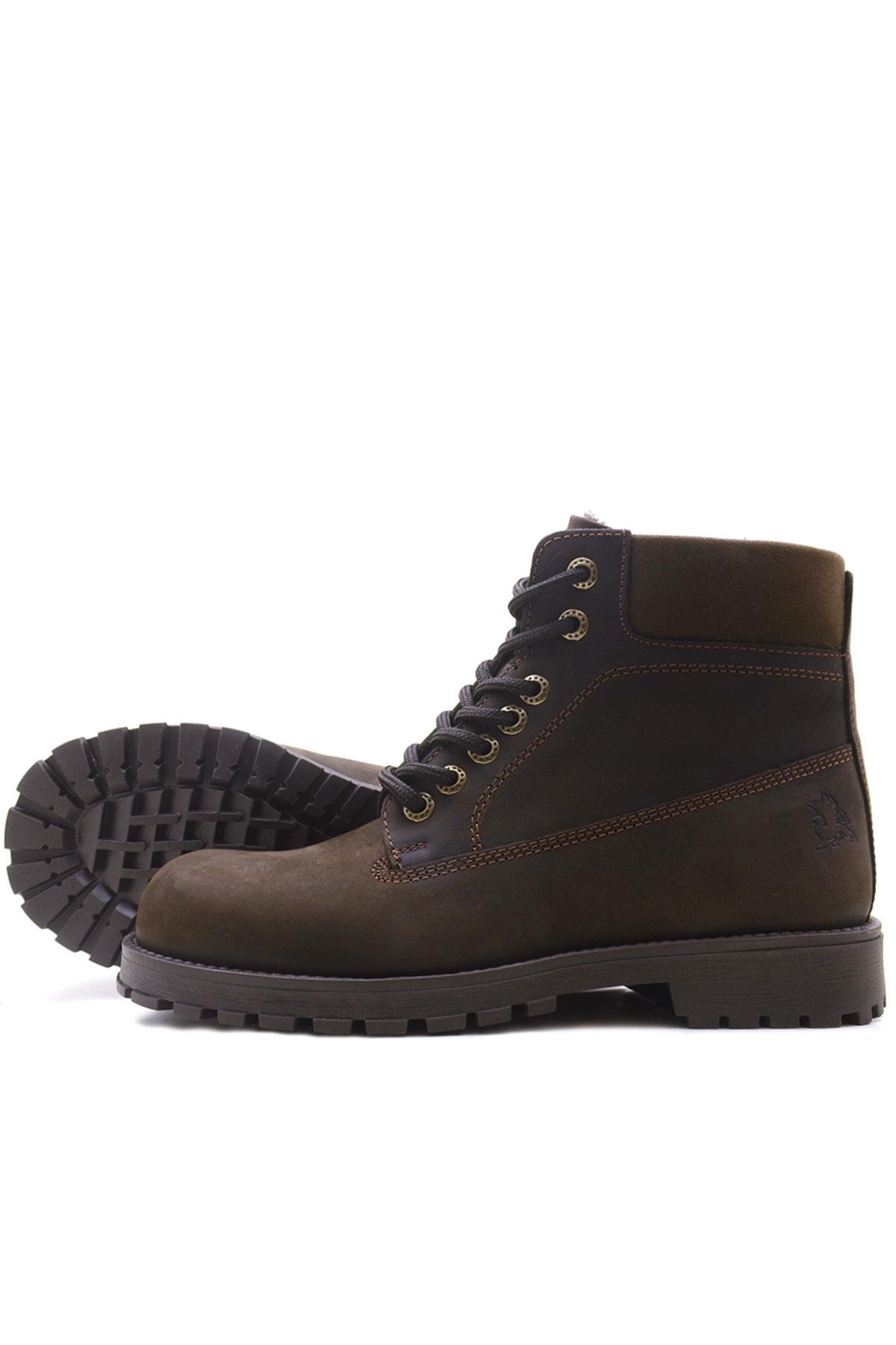 Rakerplus Neson Hakiki Deri Kahve Kürklü Bot Postal