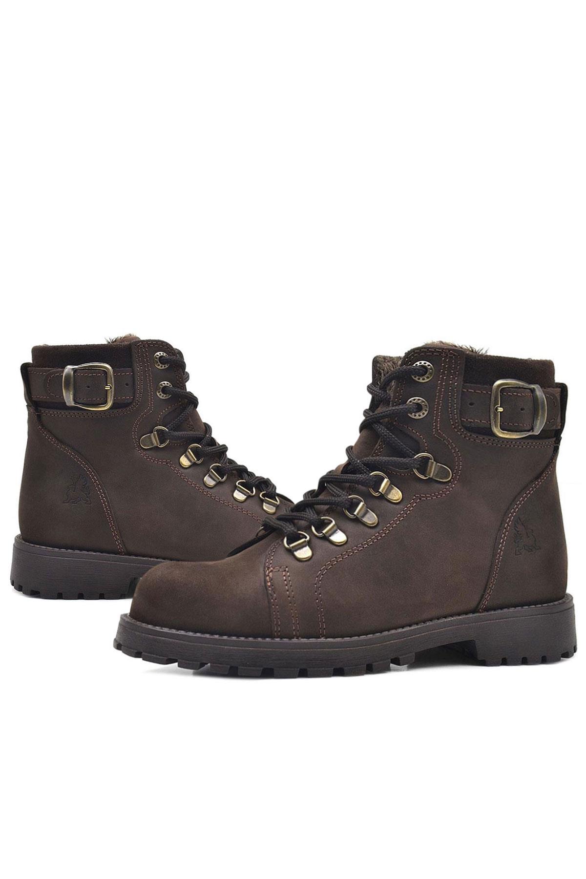 Rakerplus Zippered Genuine Leather Fur Snow Kid's Boots