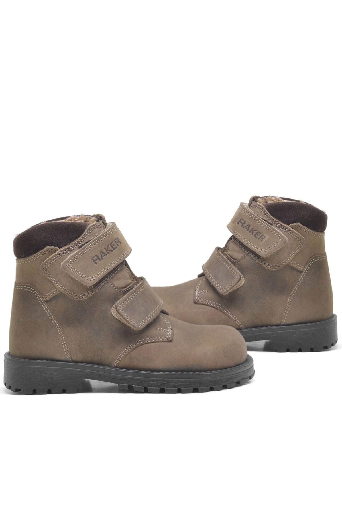 Rakerplus Sentor Series Sand Color Fur Genuine Leather Children's Boots