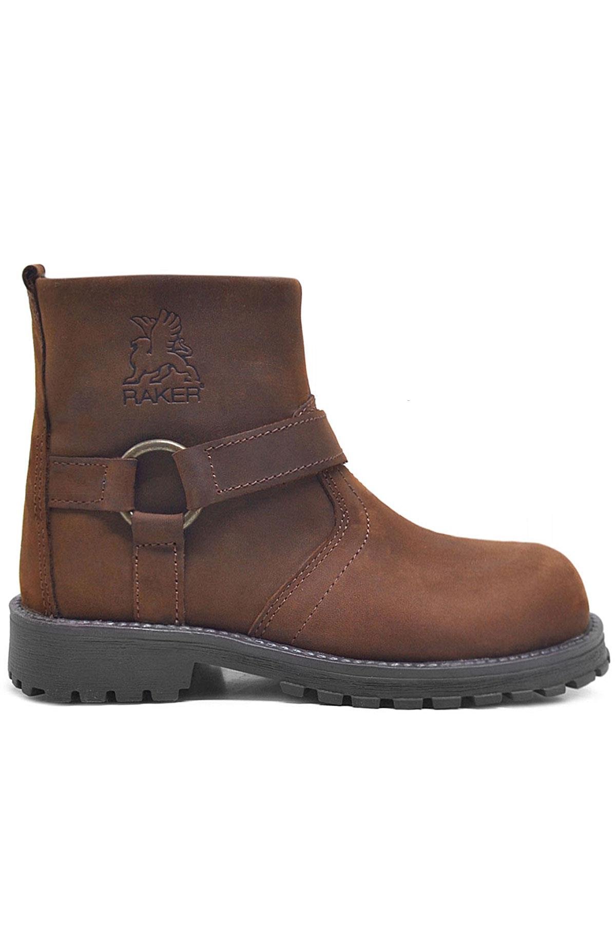 Rakerplus Chiron Hakiki Deri Tarçın Rengi Fermuarlı Çocuk Çizme