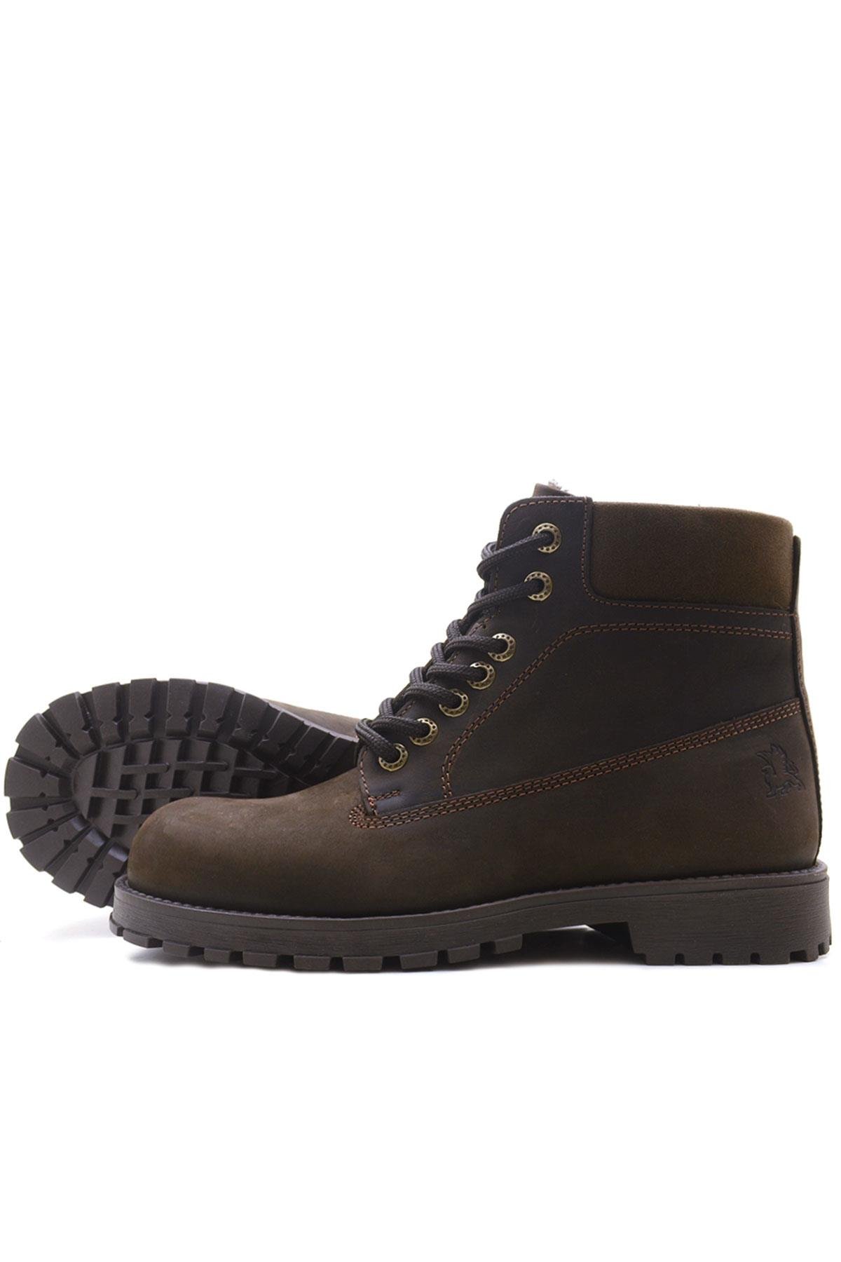 Rakerplus Neson Hakiki Deri Kahve Kürklü Bot Postal