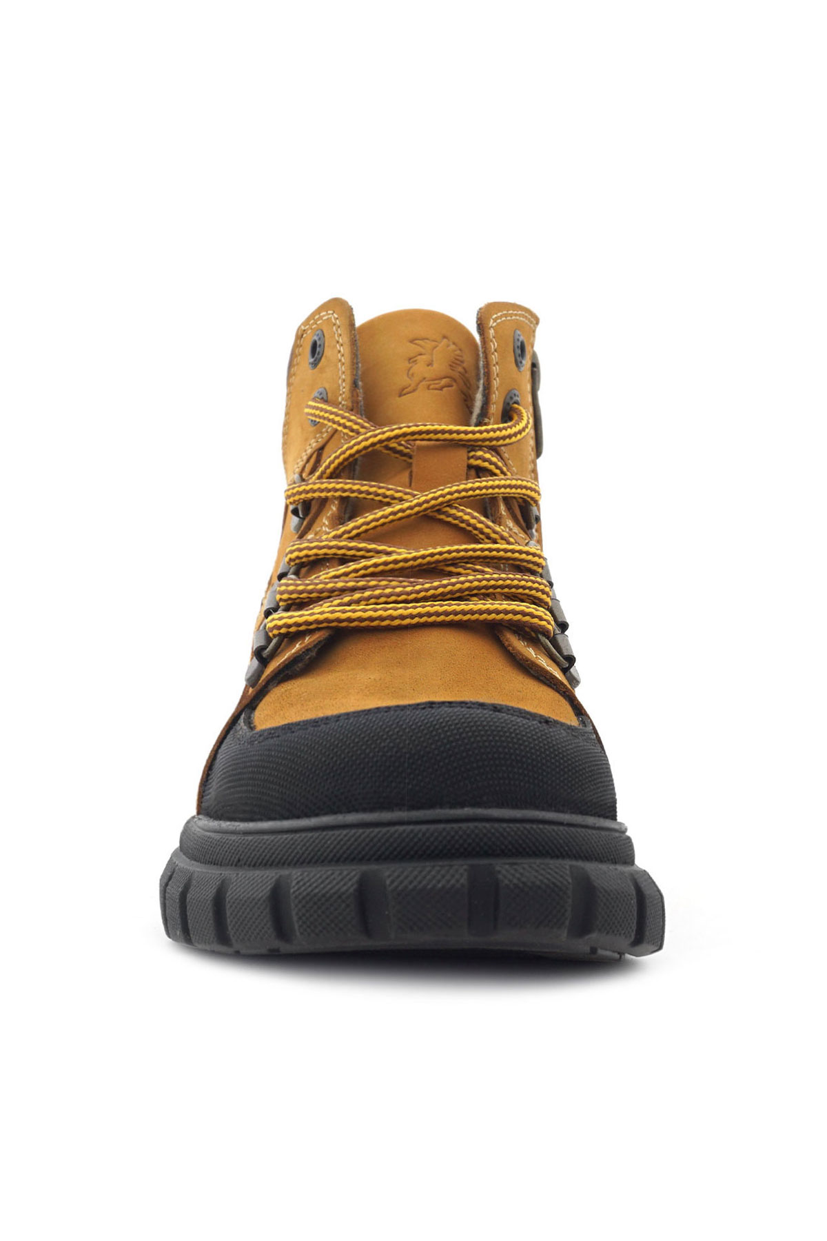 Rakerplus Hakiki Deri Sarı Kahverengi Fermuarlı Erkek Çocuk Bot