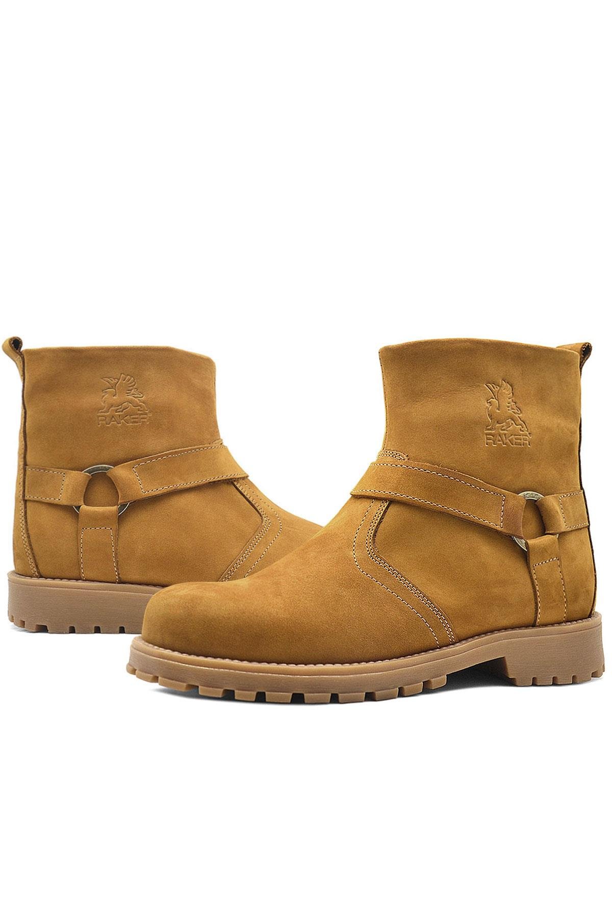 Rakerplus Chiron Series Genuine Leather Yellow Zipper Kids Winter Boots