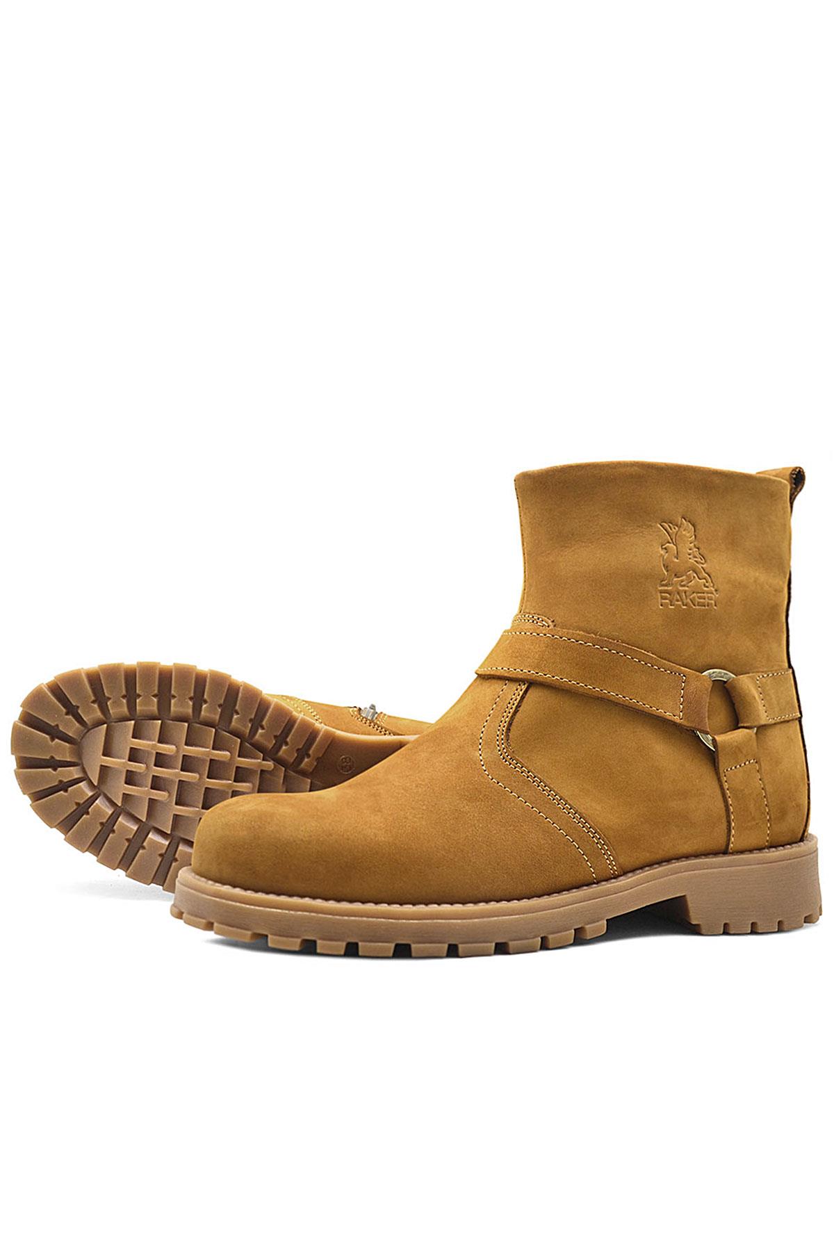 Rakerplus Chiron Series Genuine Leather Yellow Zipper Kids Winter Boots