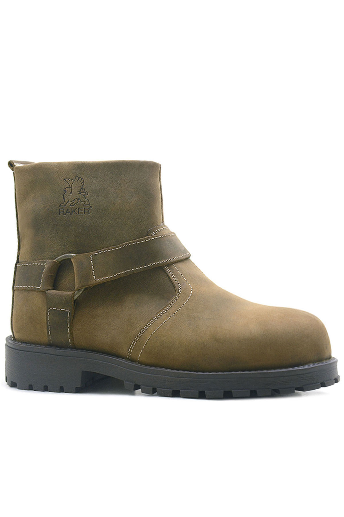 Rakerplus Chiron Genuine Leather Zipper Furry Sand Color Kids Boots