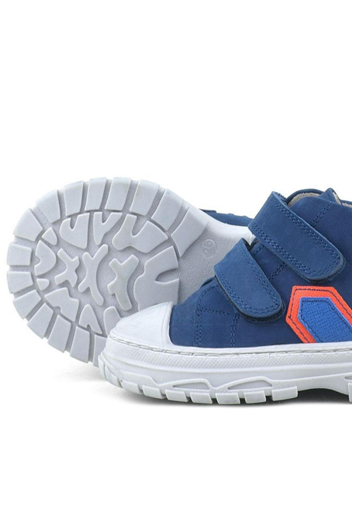 Rakerplus Tails Hakiki Deri Lacivert Cırtlı Çocuk Spor Bot