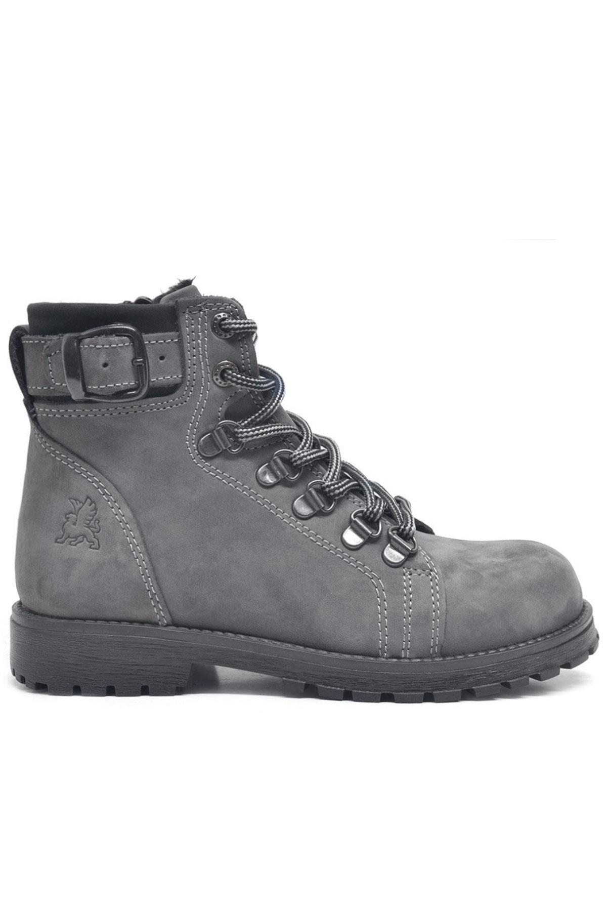 Rakerplus Griffon Genuine Leather Grey Zipper Winter Boots Unisex Infant Size