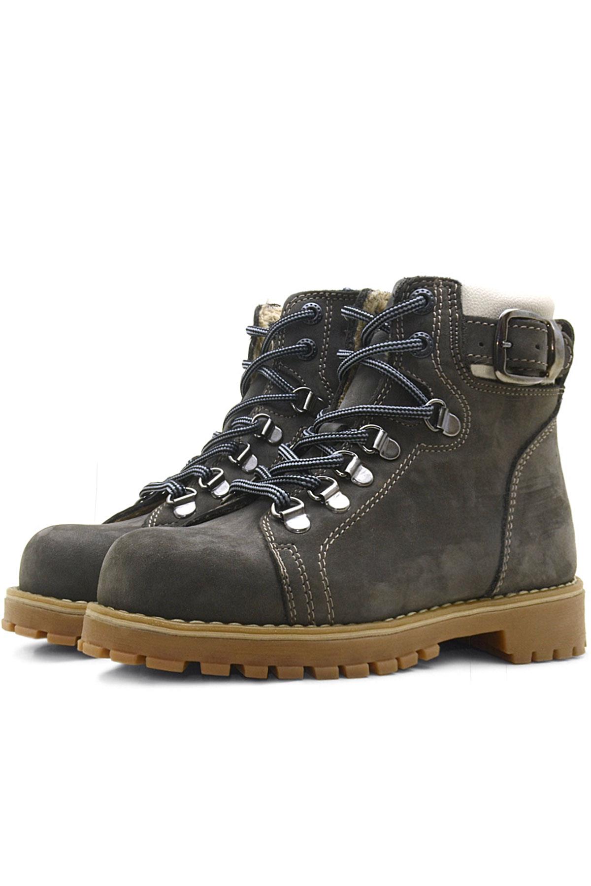 Rakerplus Griffon Hakiki Deri Fermuarlı Kışlık Unisex Çocuk Bot