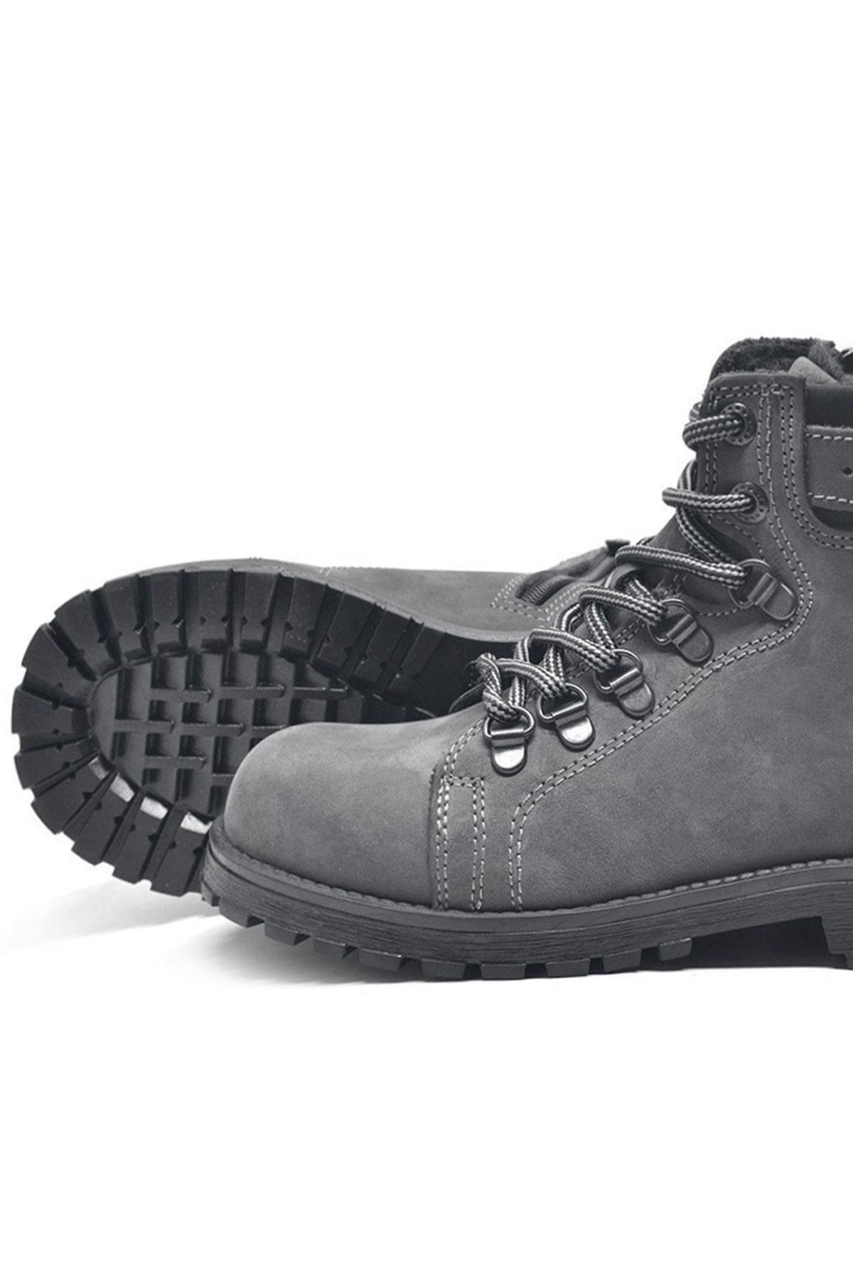 Rakerplus Griffon Genuine Leather Grey Zipper Winter Boots Unisex Infant Size