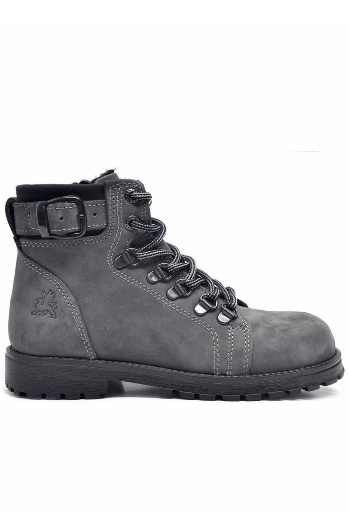Rakerplus Griffon Genuine Leather Grey Grown Kids Boots