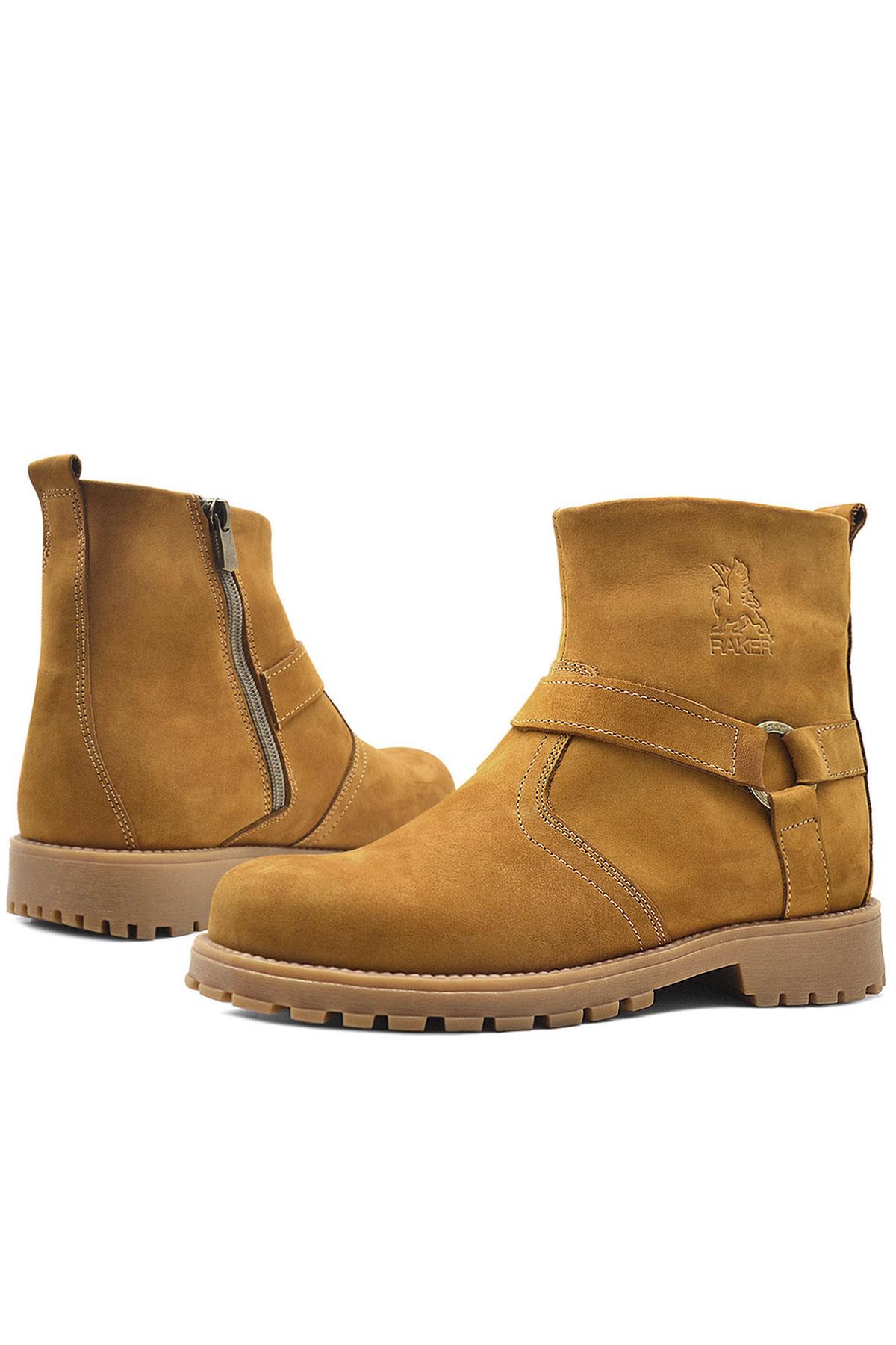 Rakerplus Chiron Series Genuine Leather Yellow Zipper Kids Winter Boots