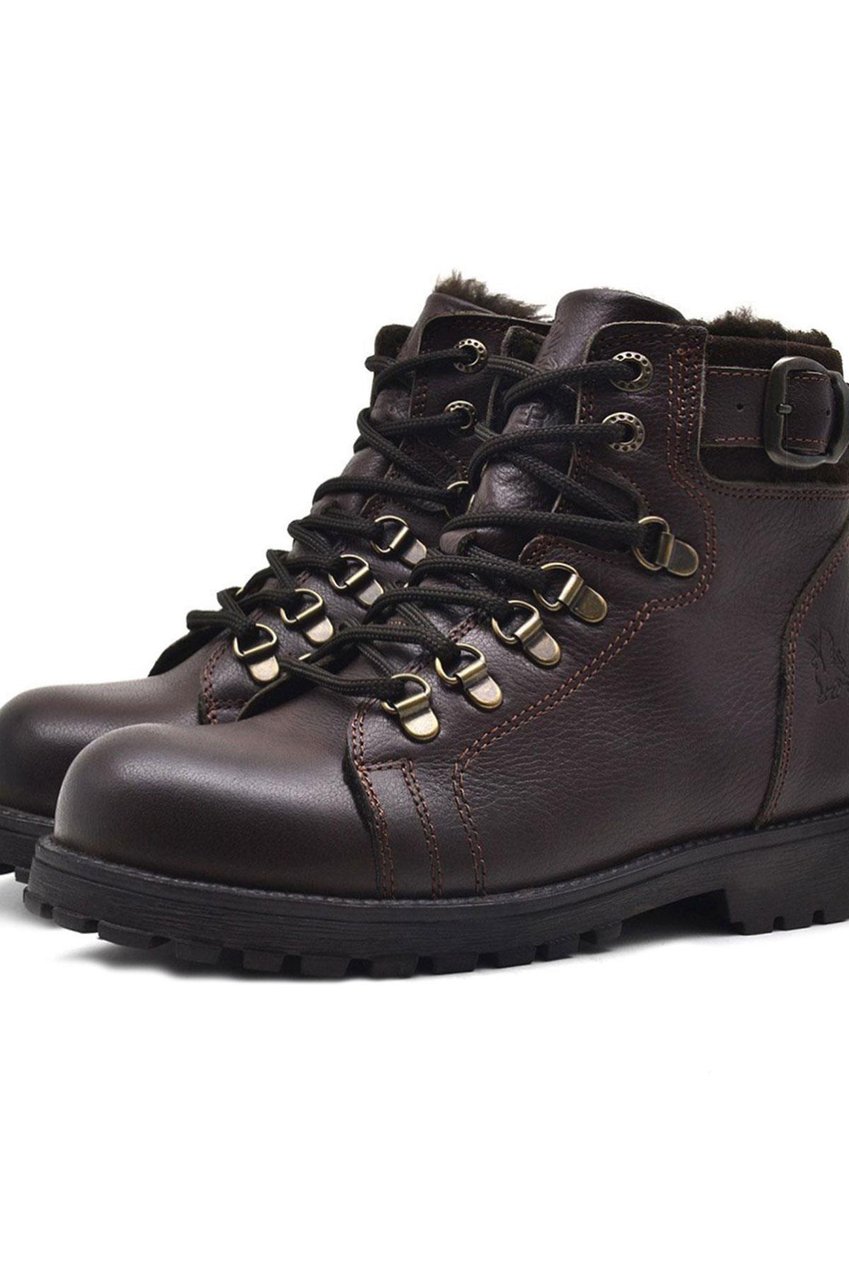 Rakerplus Griffon Hakiki Deri Fermuarlı Kışlık Çocuk Bot