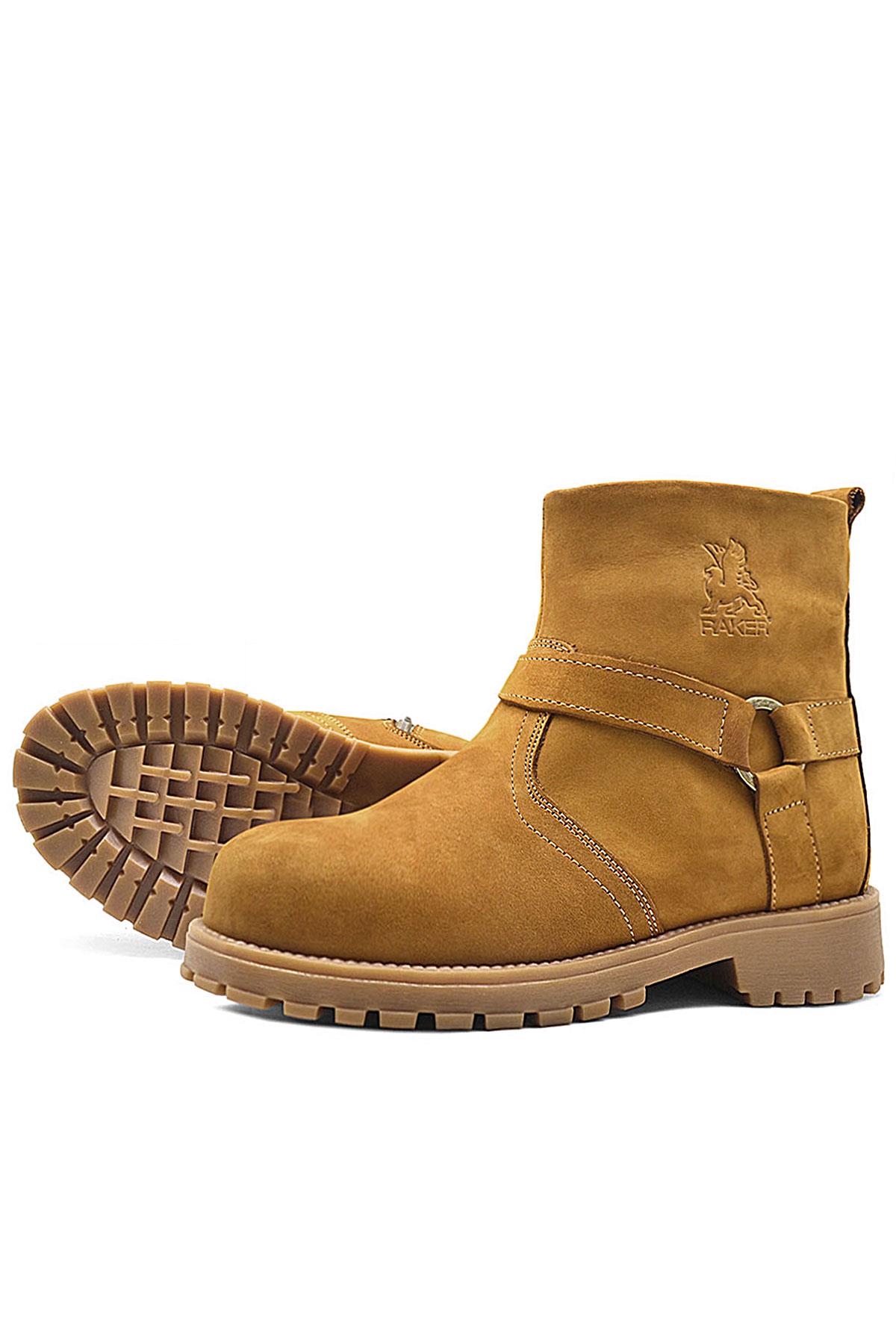 Rakerplus Chiron Hakiki Deri Sarı Fermuarlı Unisex Çocuk Çizme