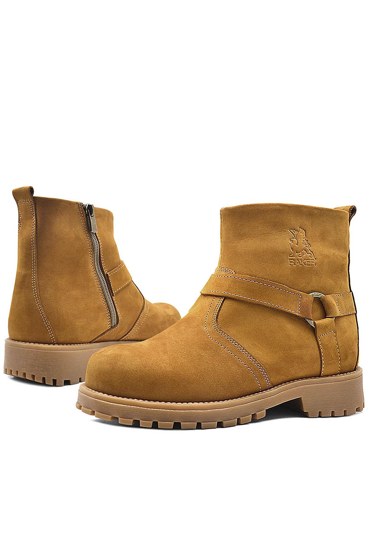 Rakerplus Chiron Hakiki Deri Sarı Fermuarlı Unisex Çocuk Çizme