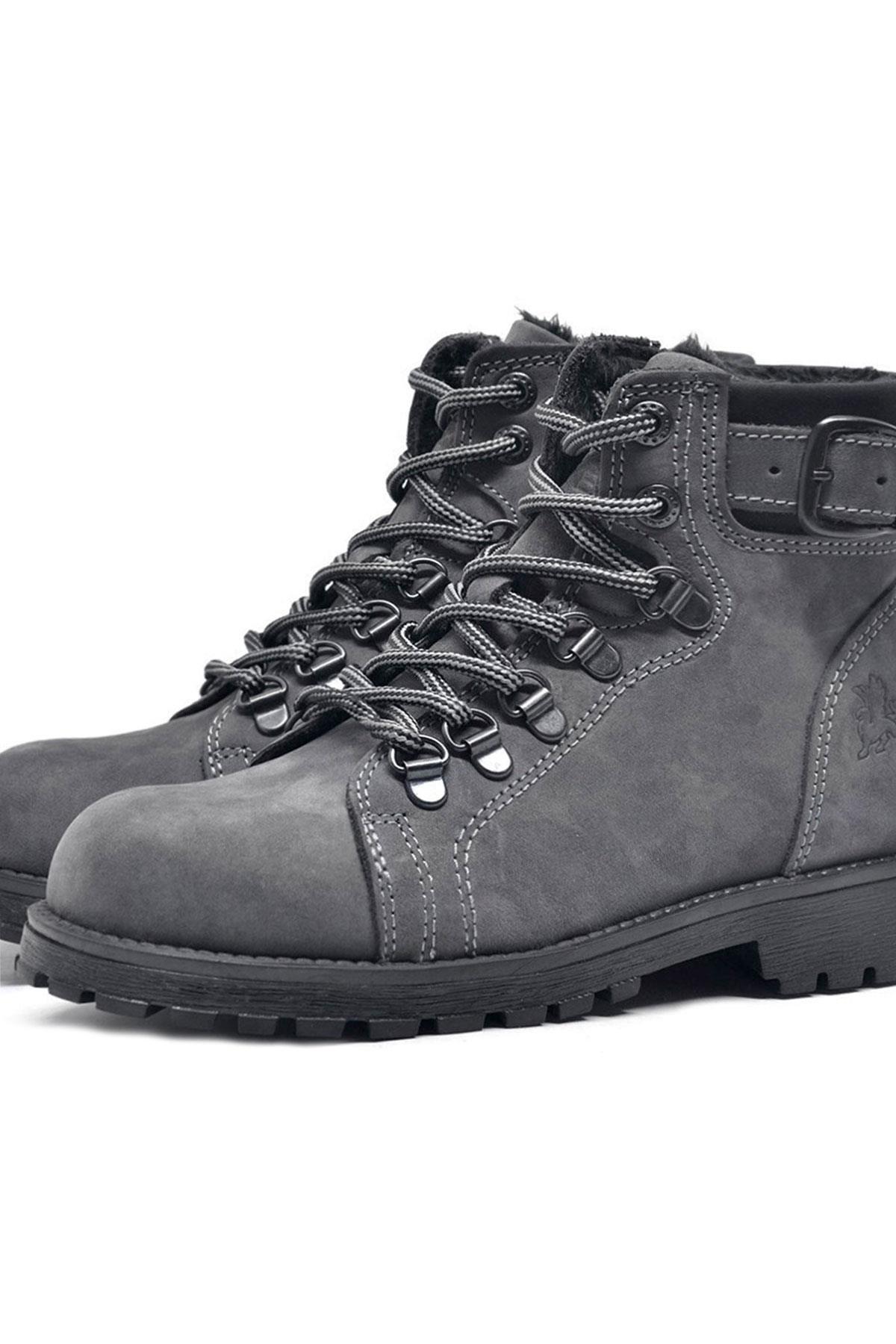 Rakerplus Griffon Genuine Leather Grey Grown Kids Boots