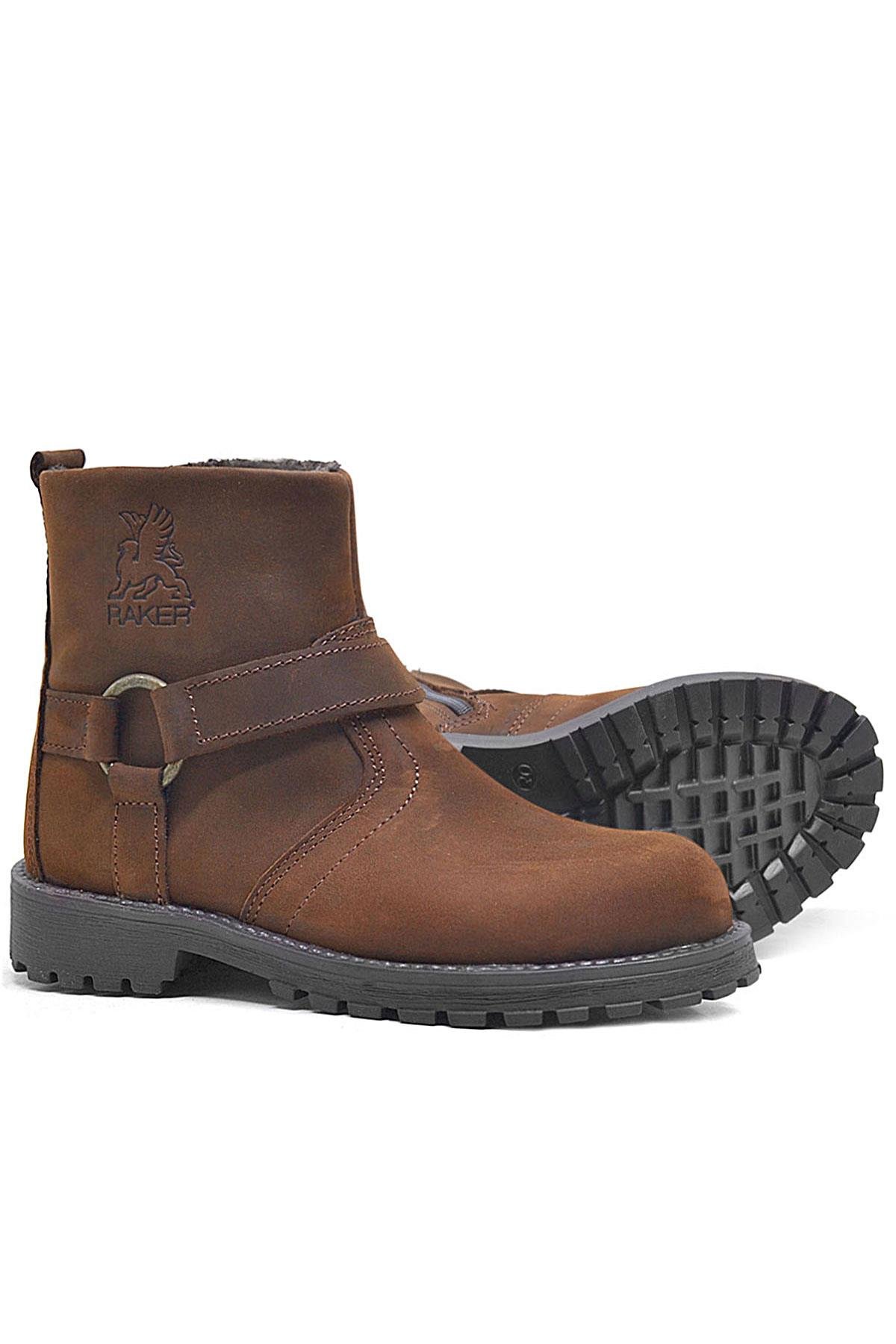 Rakerplus Chiron Hakiki Deri Tarçın Rengi Fermuarlı Çocuk Çizme