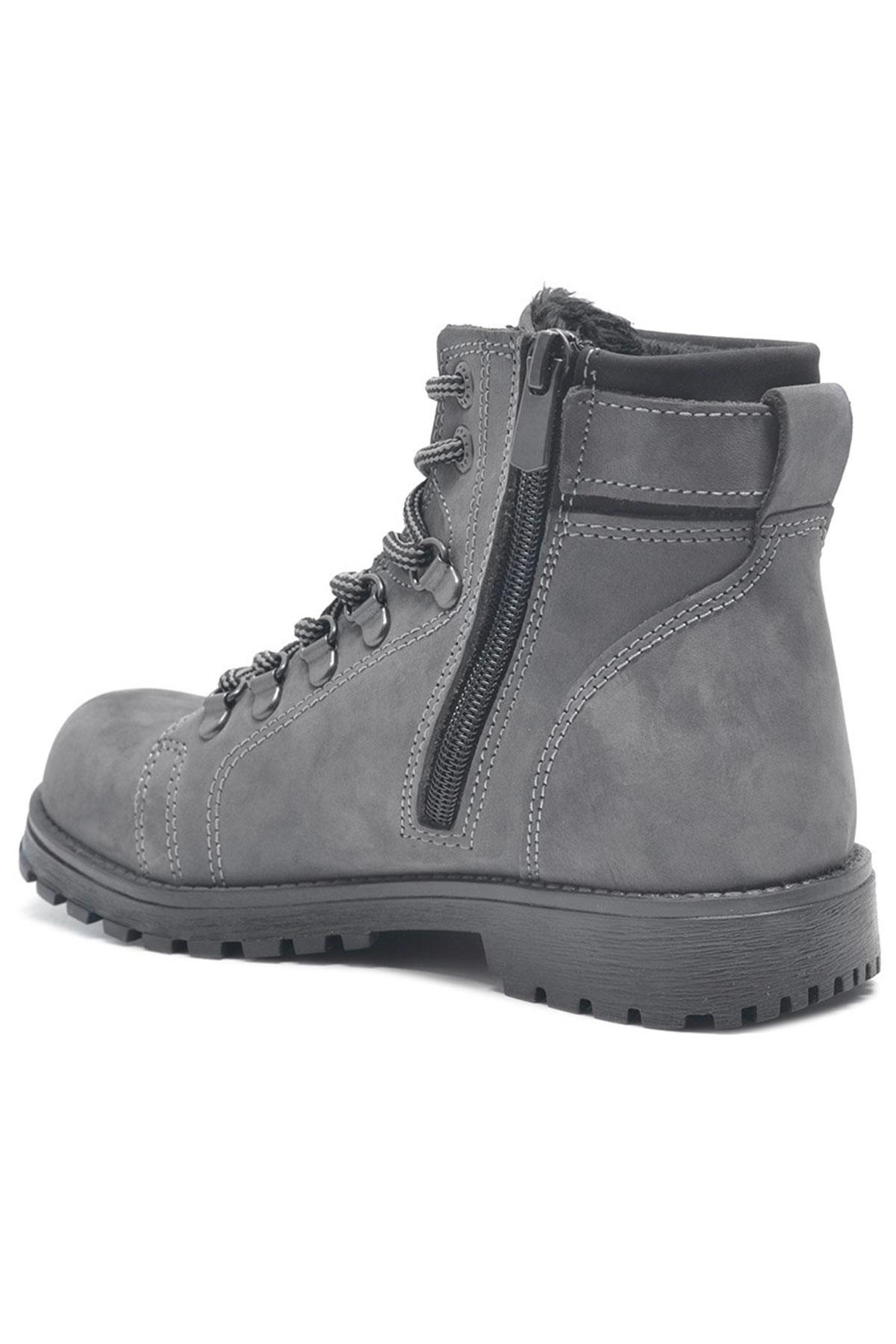 Rakerplus Griffon Genuine Leather Grey Zipper Winter Boots Unisex Infant Size