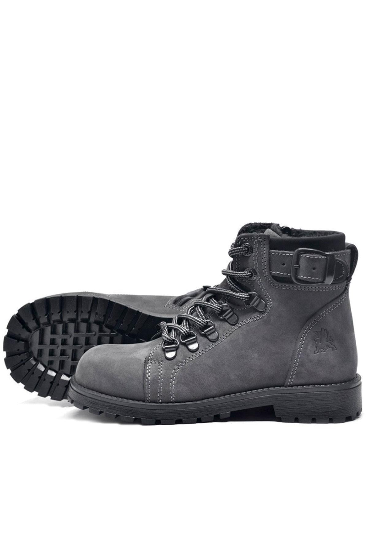 Rakerplus Griffon Genuine Leather Grey Grown Kids Boots