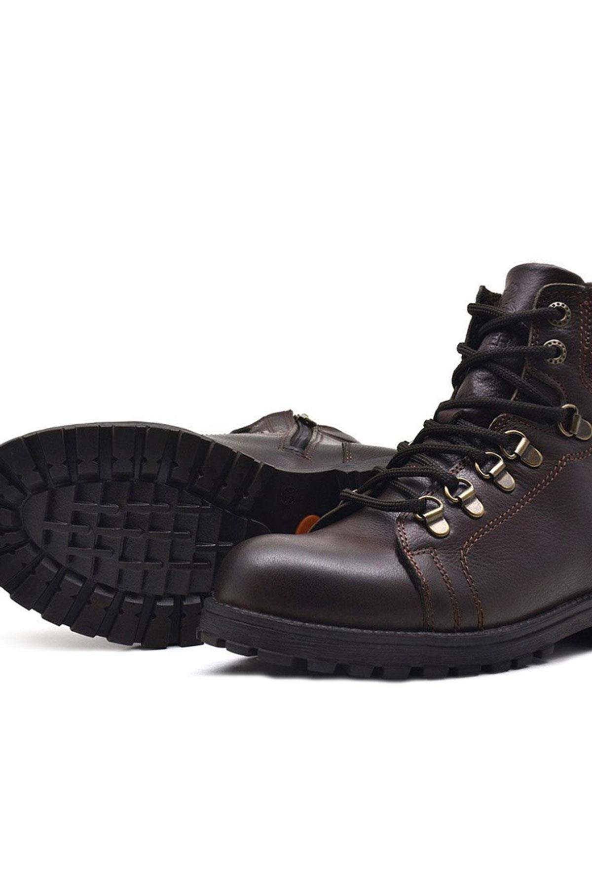 Rakerplus Griffon Hakiki Deri Fermuarlı Kışlık Çocuk Bot