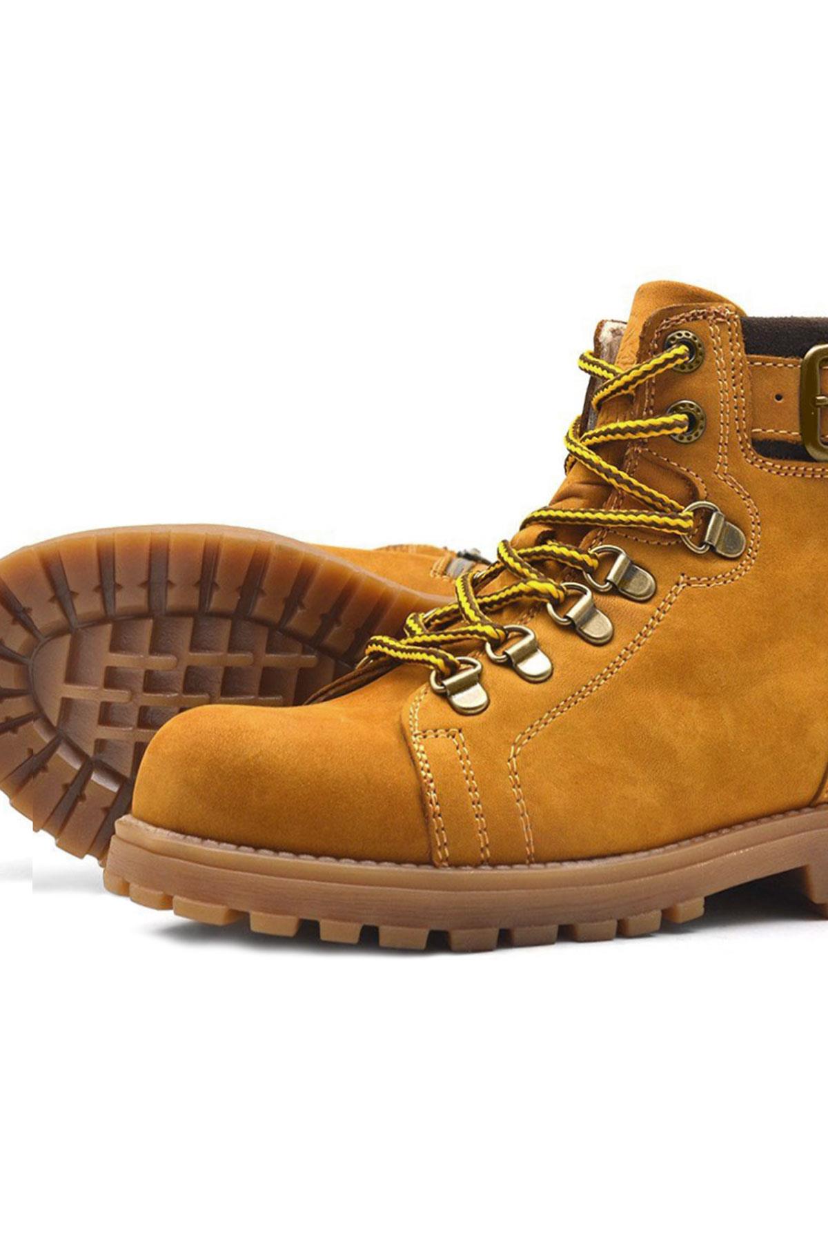 Rakerplus Griffon Hakiki Deri Sarı Kürklü Çocuk Bot